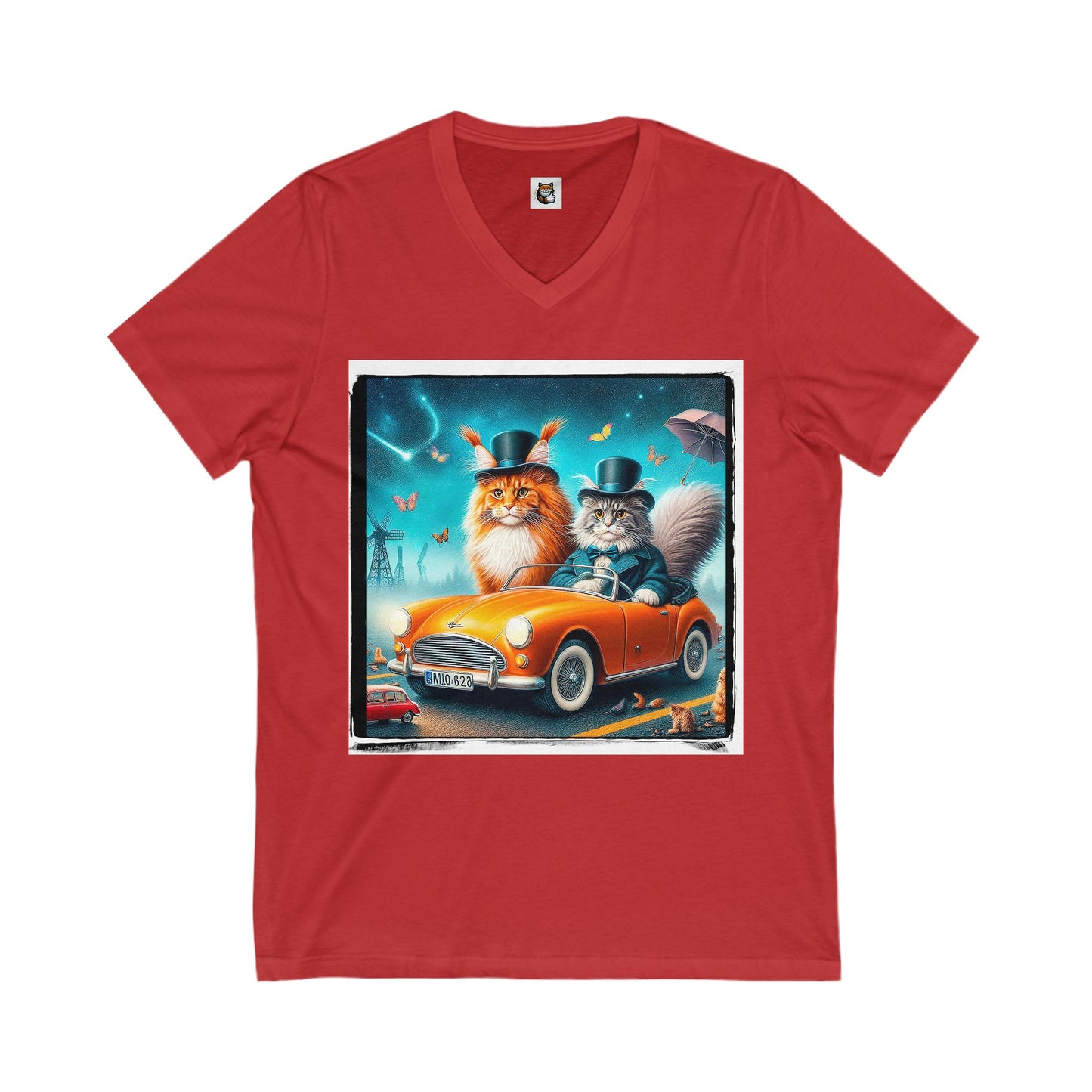 Wacky Maine Coon Unisex Jersey Short Sleeve V-Neck Tee