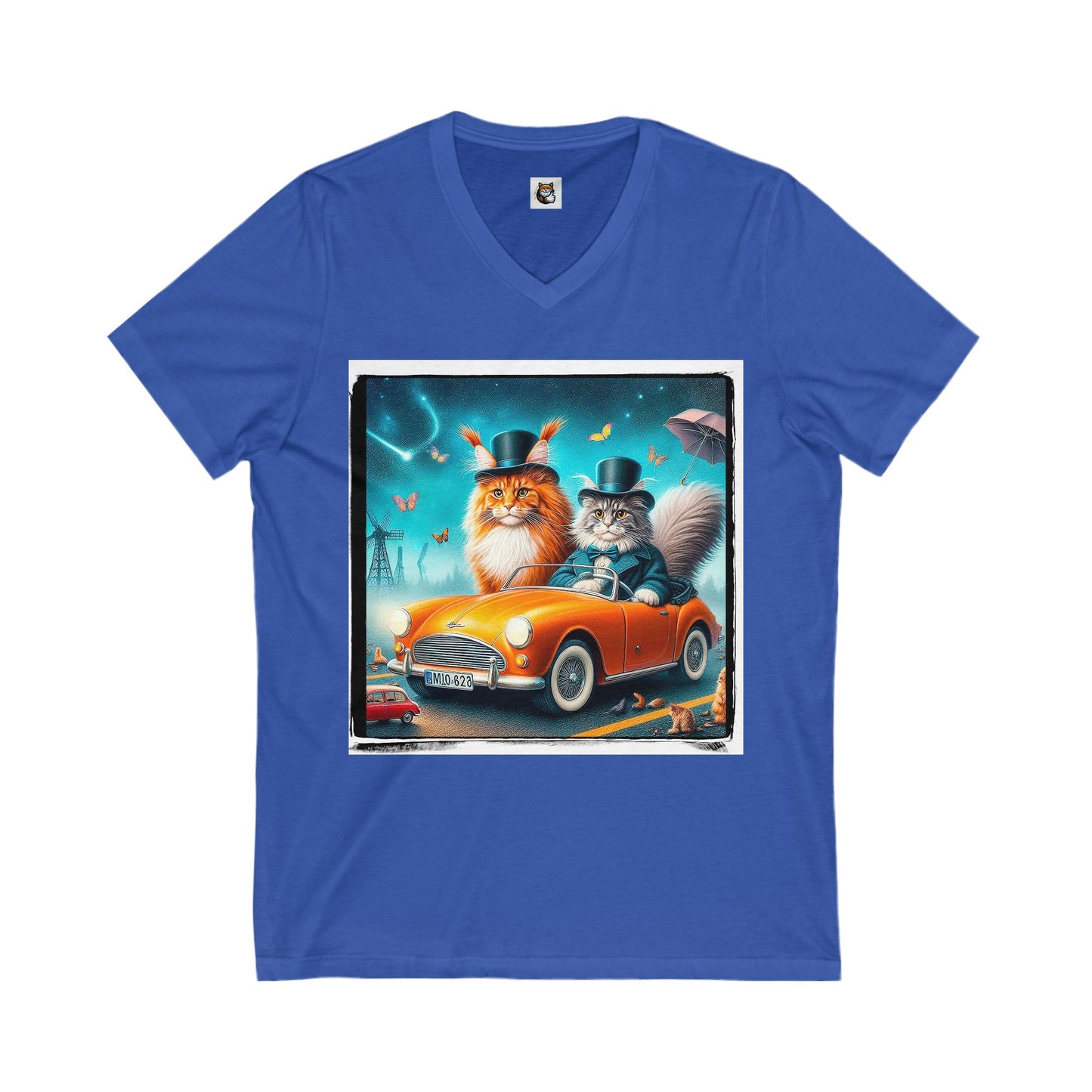 Wacky Maine Coon Unisex Jersey Short Sleeve V-Neck Tee