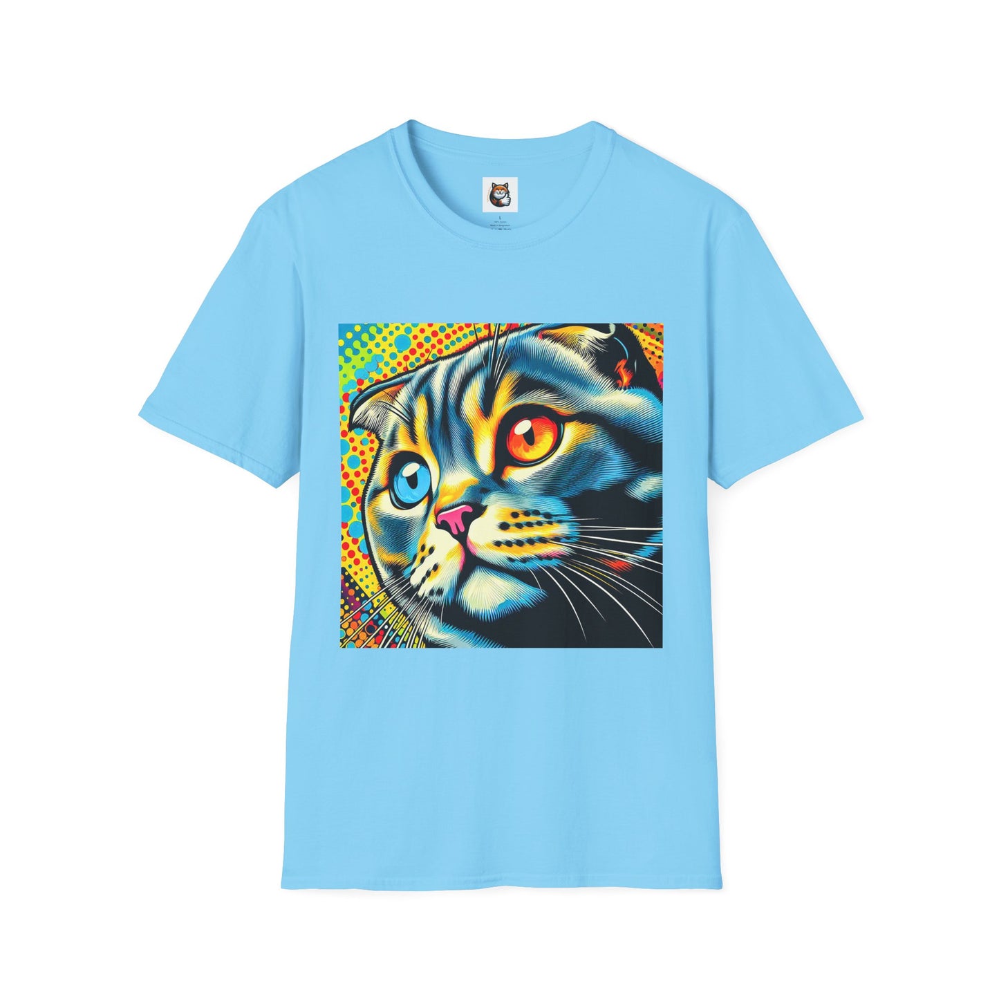 Scottish Fold Cat yellow comic book shirt
