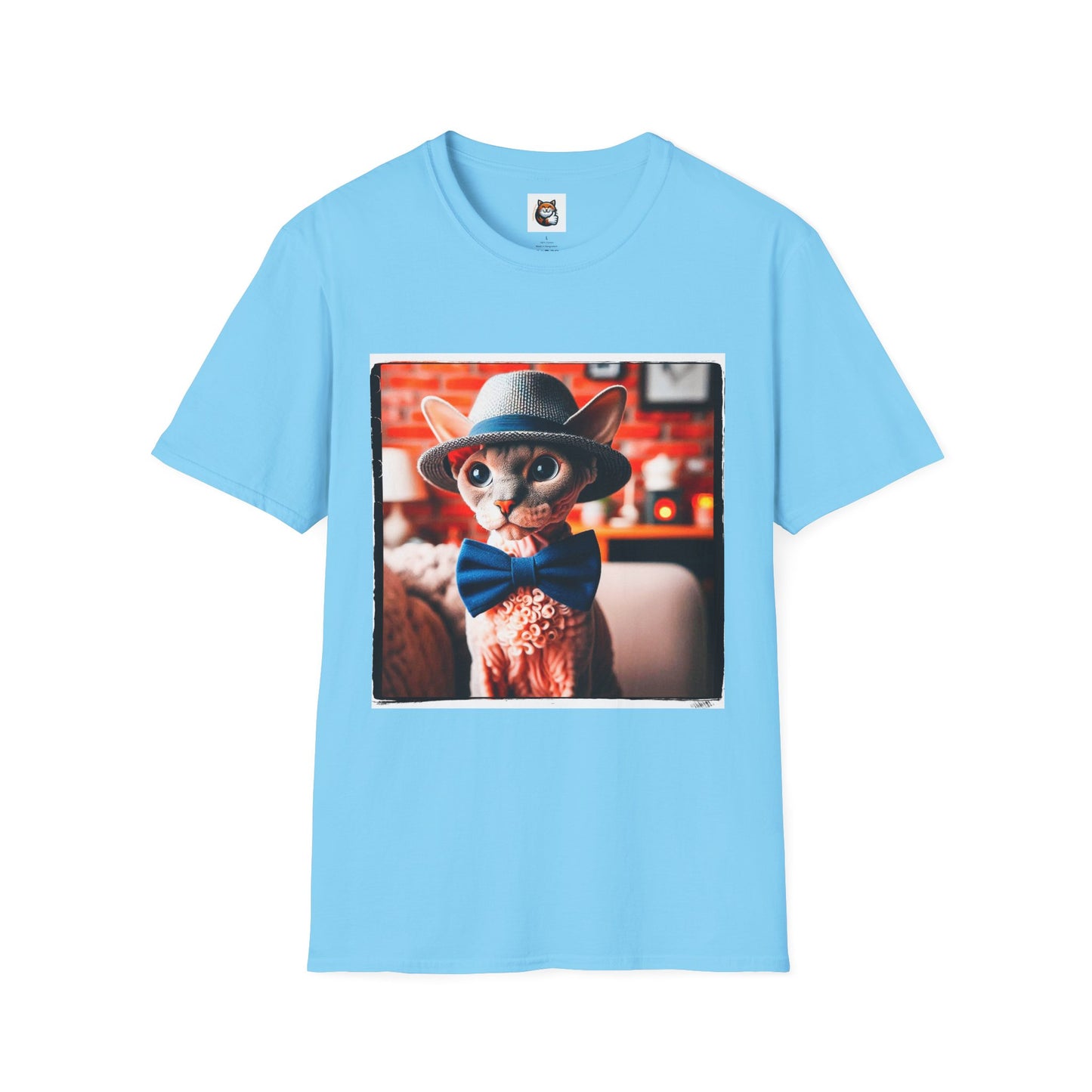 Devon Rex Cat hat and tie Softstyle T-Shirt