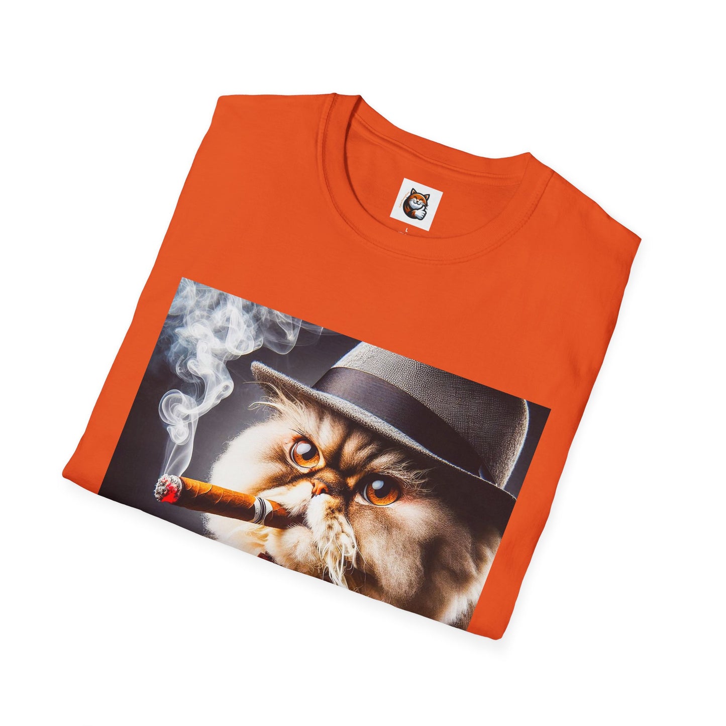Selkirk Rex Cat T-Shirt cigar smoking