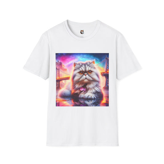 Selkirk Rex Cat T-Shirt purple sunset