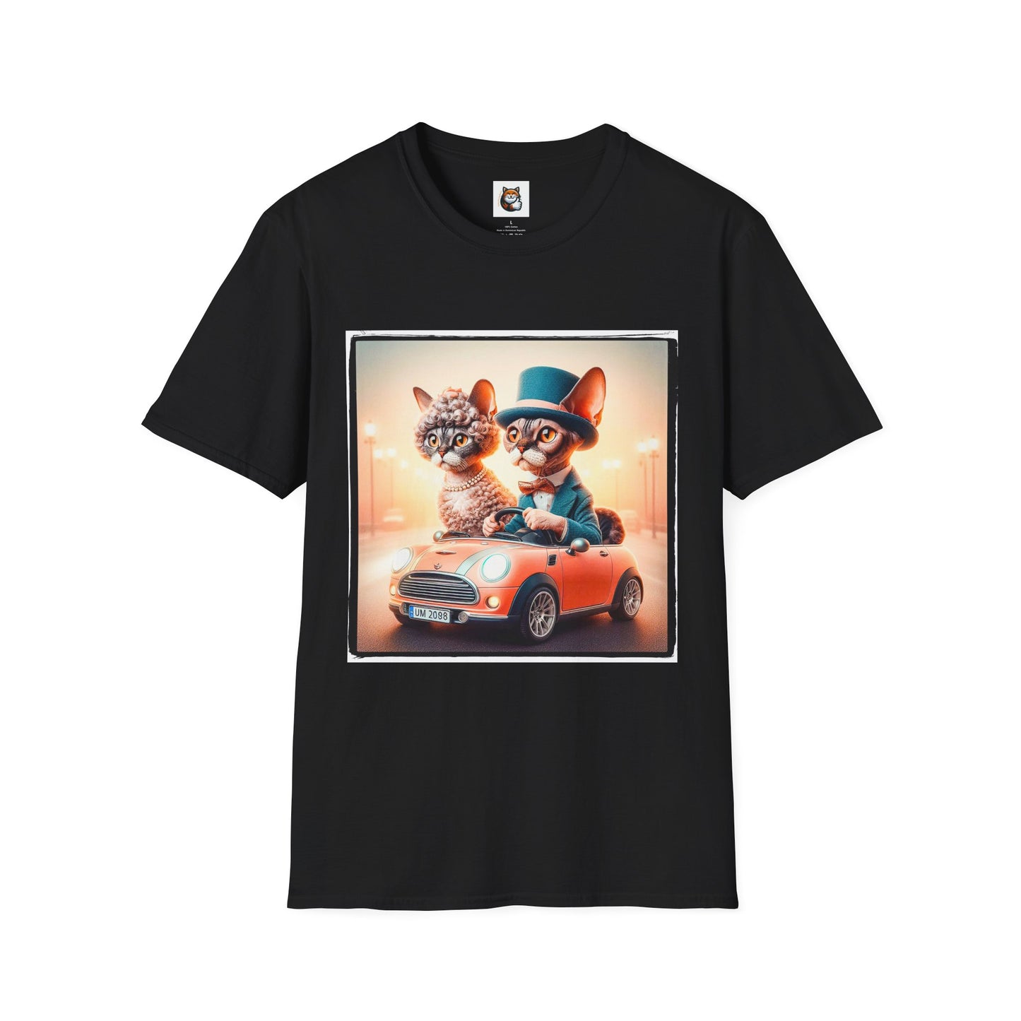 Wacky  Devon Rex Cat Unisex Softstyle T-Shirt