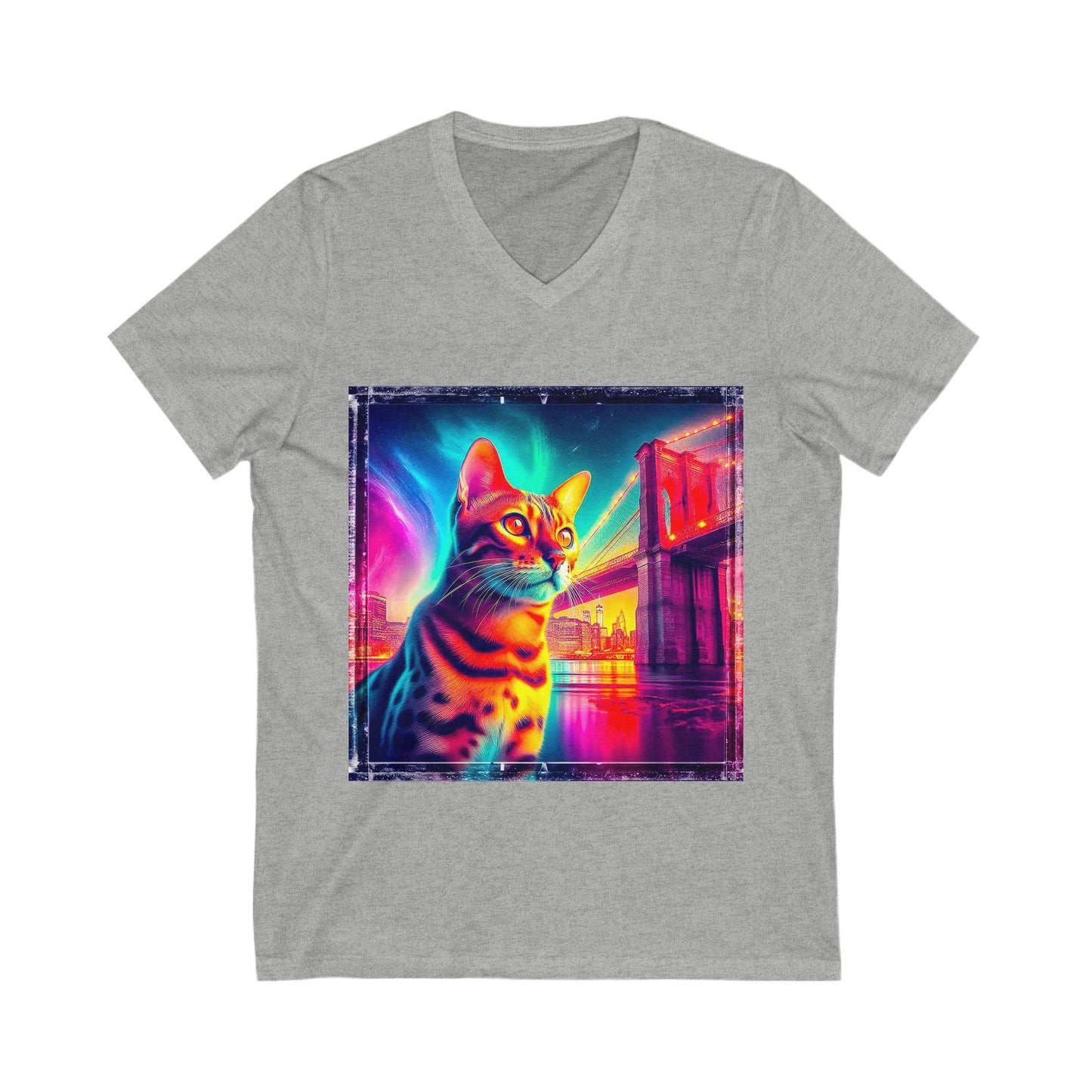 Bengal Unisex  pretty colors Short Sleeve V-Neck Tee