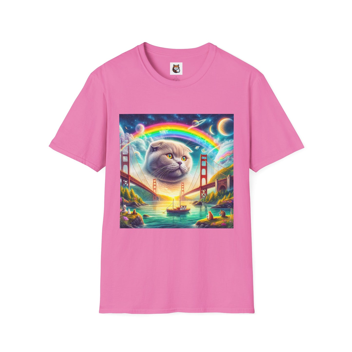 Scottish Fold Cat pretty rainbow  T-Shirt