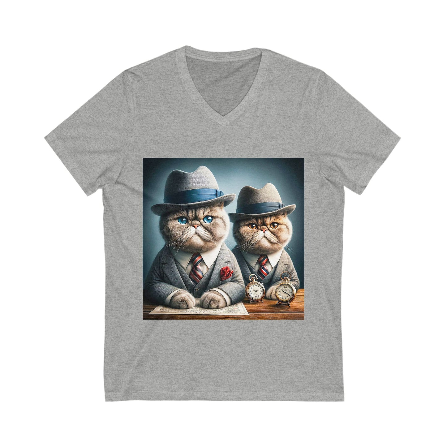Exotic Shorthair Cat Unisex Jersey Short Sleeve V-Neck Tee