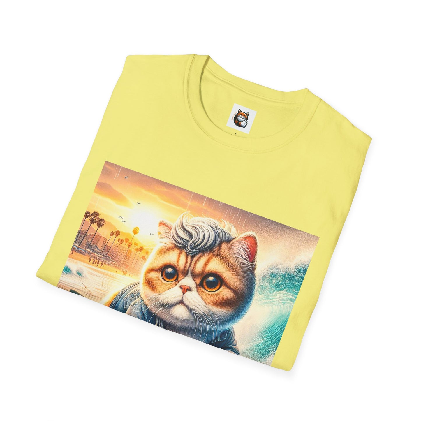 Selkirk Rex Cat T-Shirt -handsome surfer