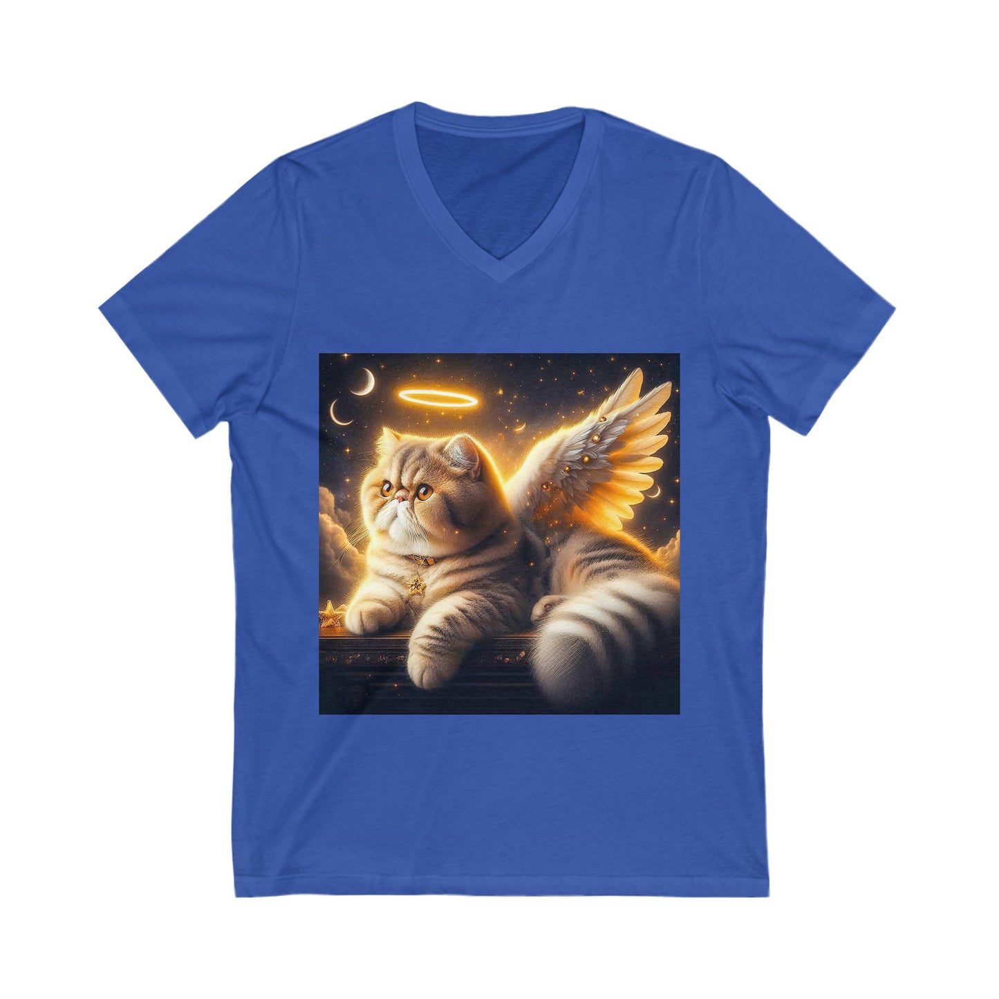 Exotic Shorthair Cat heavenly Angel Short Sleeve V-Neck Tee