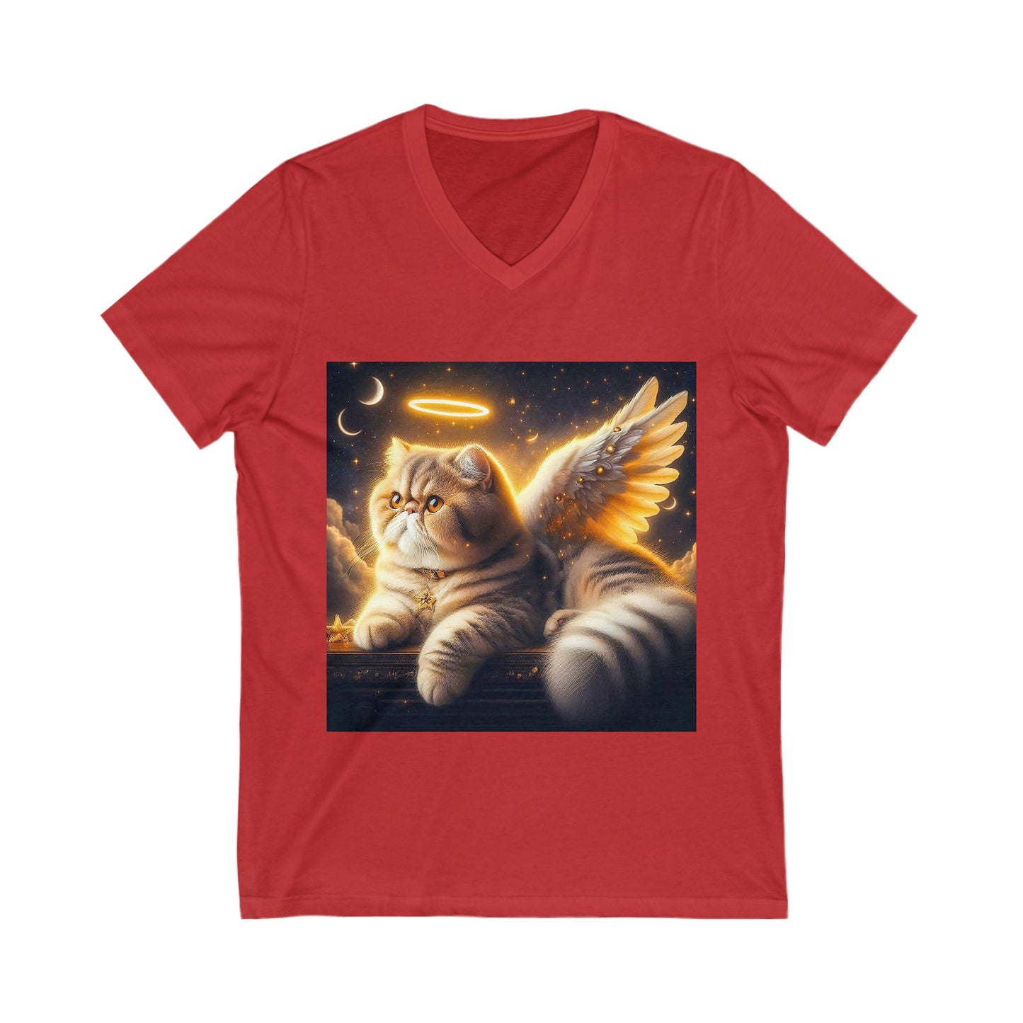 Exotic Shorthair Cat heavenly Angel Short Sleeve V-Neck Tee