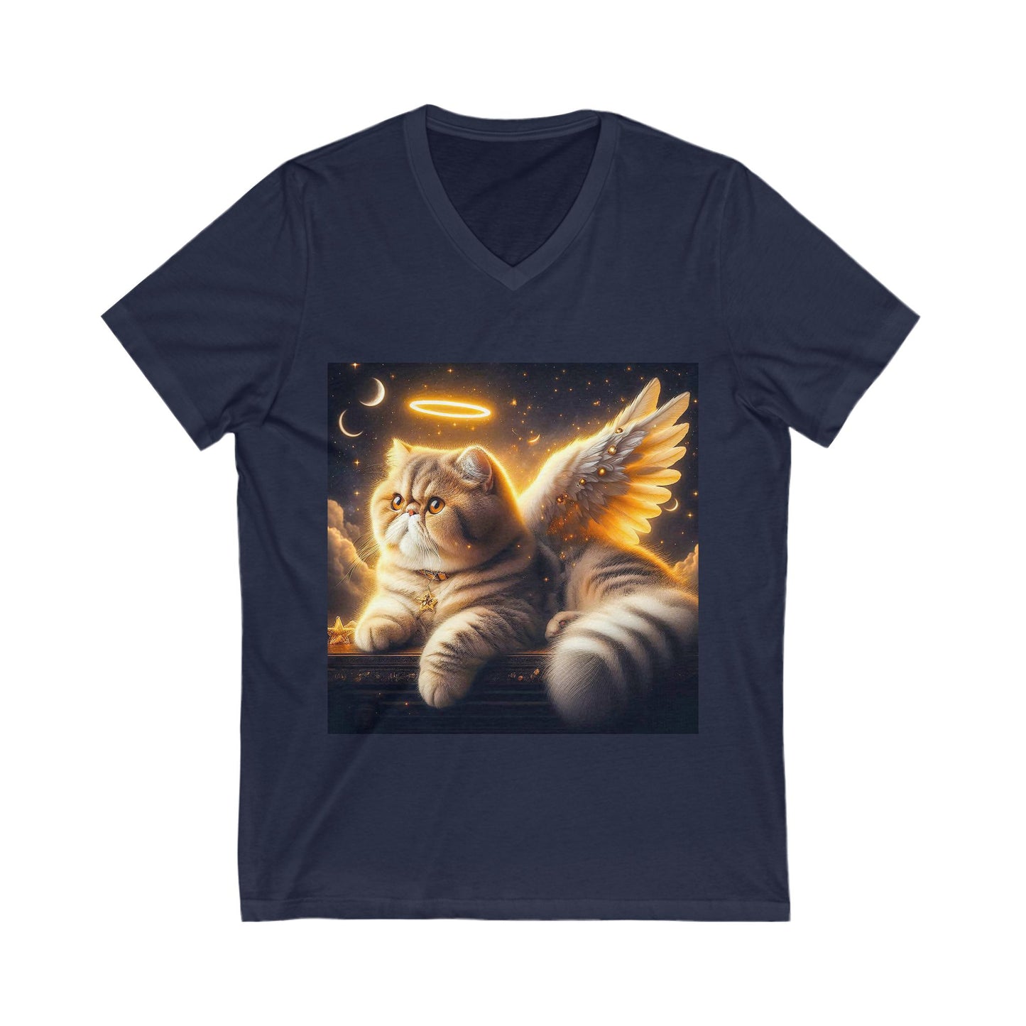 Exotic Shorthair Cat heavenly Angel Short Sleeve V-Neck Tee