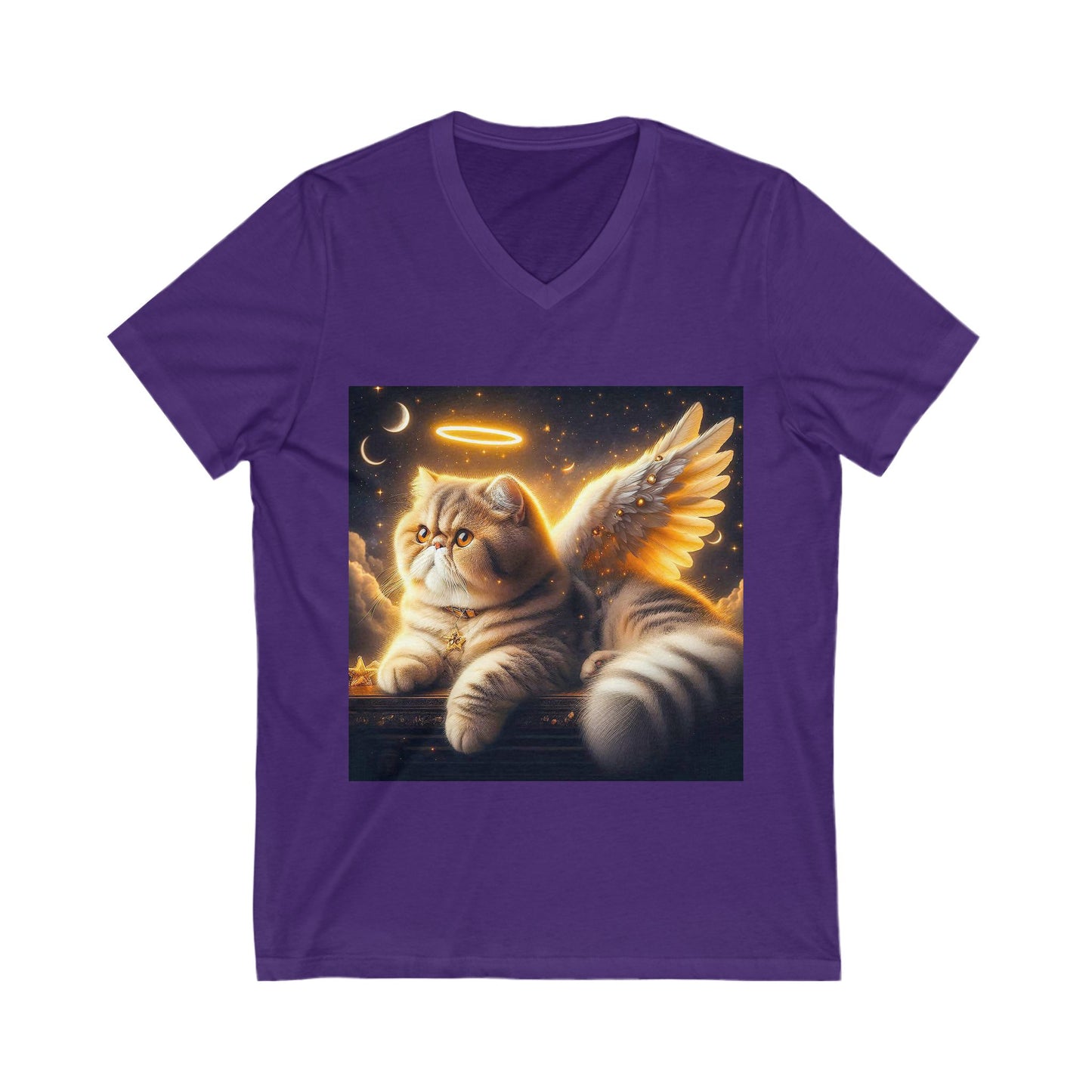 Exotic Shorthair Cat heavenly Angel Short Sleeve V-Neck Tee
