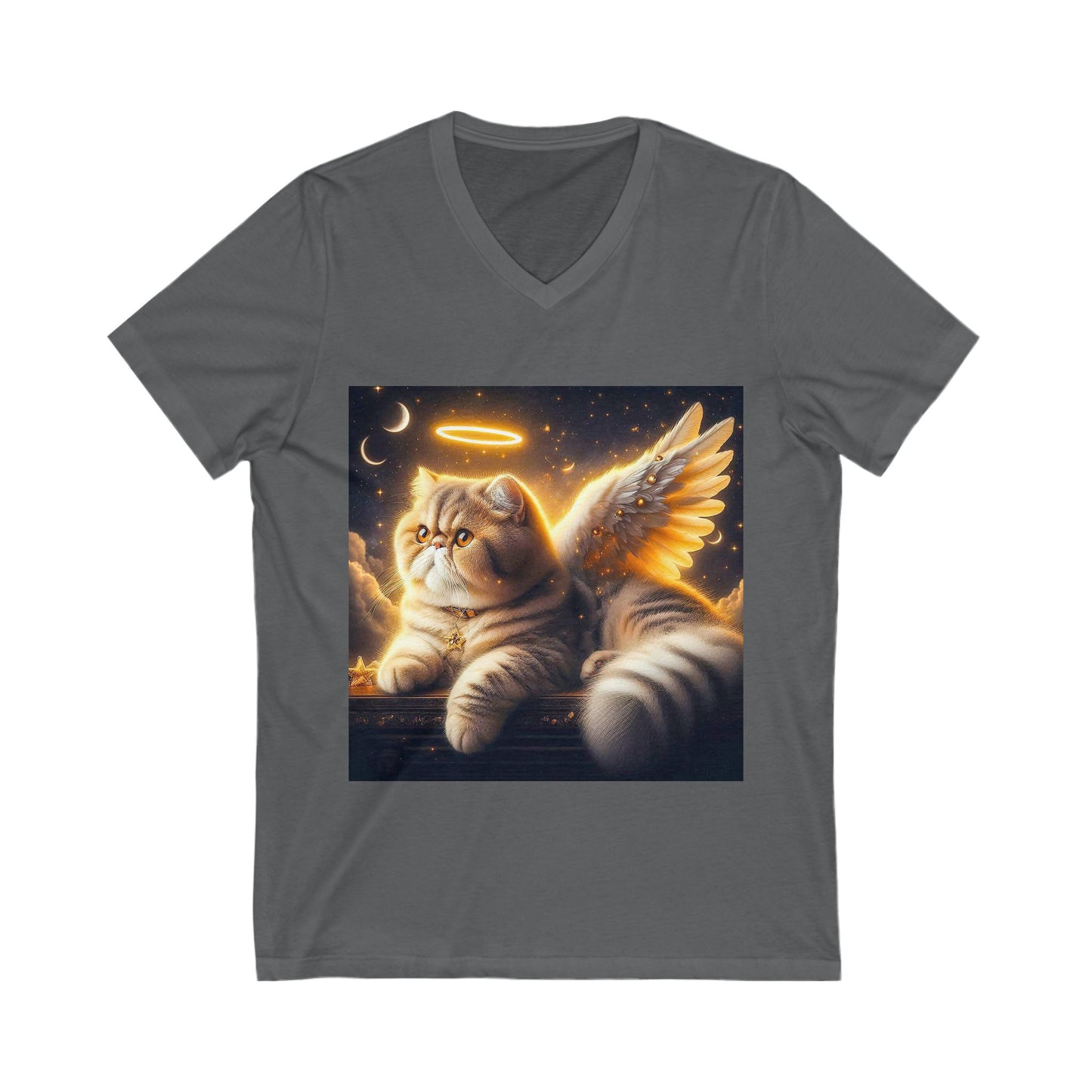 Exotic Shorthair Cat heavenly Angel Short Sleeve V-Neck Tee