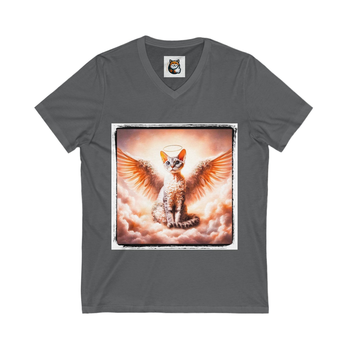 Devon Rex heaven Unisex Jersey Short Sleeve V-Neck Tee