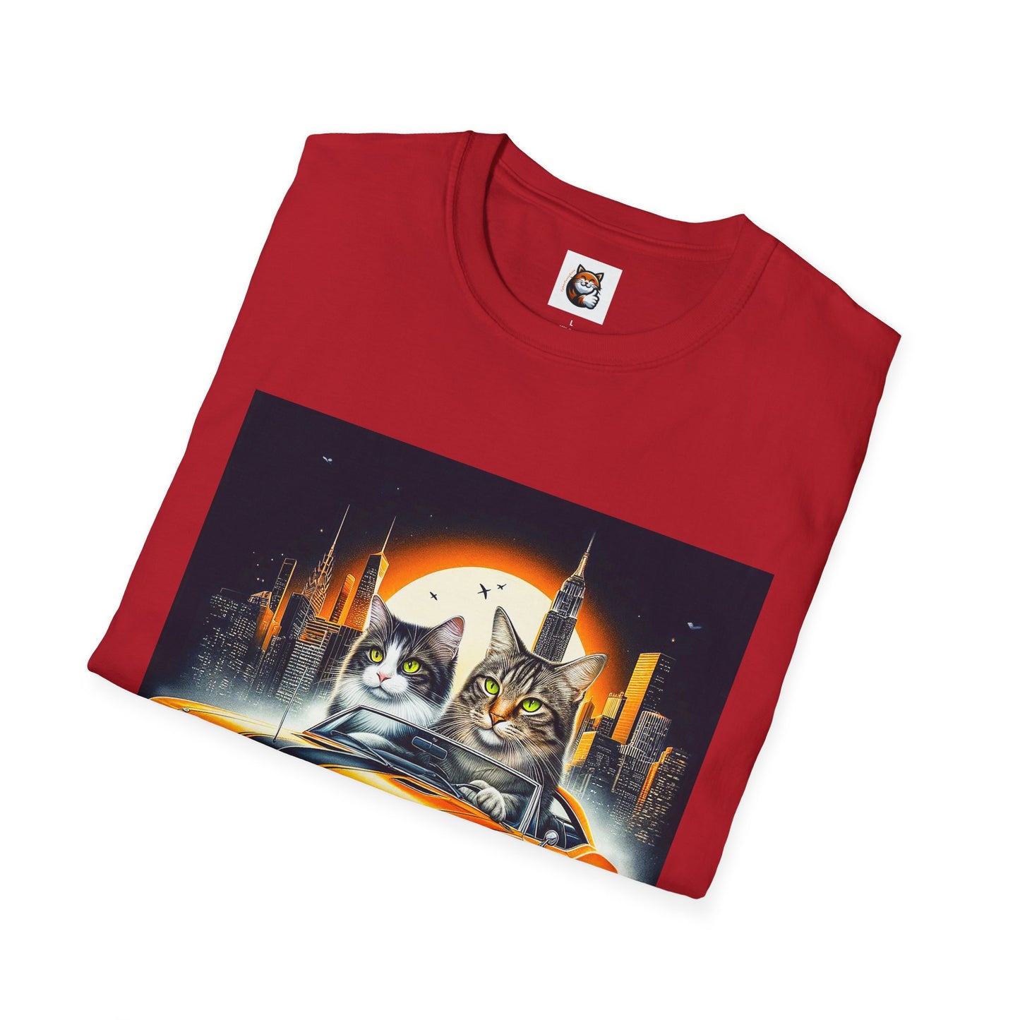 Wacky Domestic Cat Unisex Softstyle T-Shirt