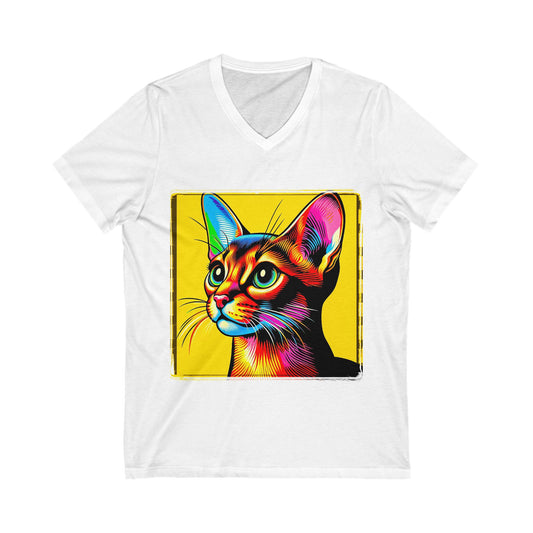 Abyssinian comic book Jersey Short Sleeve V-Neck Tee