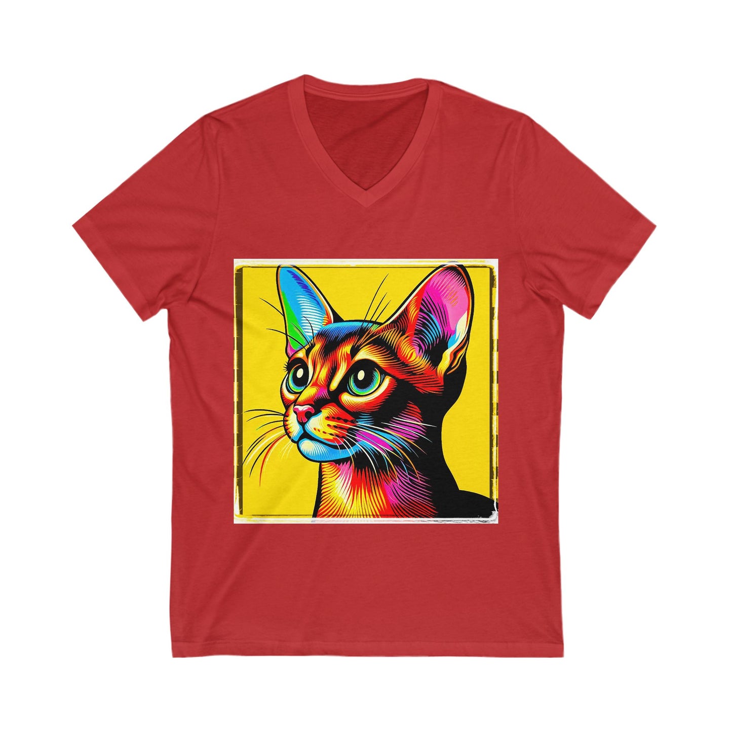 Abyssinian comic book Jersey Short Sleeve V-Neck Tee
