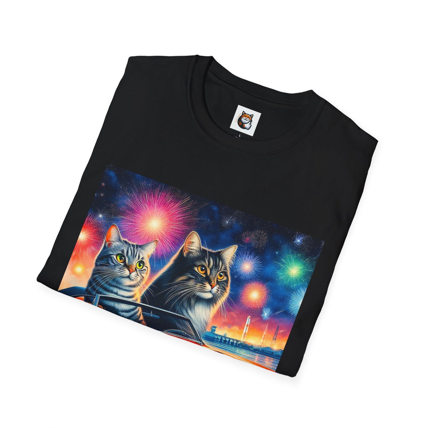 Wacky Domestic Cat Unisex Softstyle T-Shirt