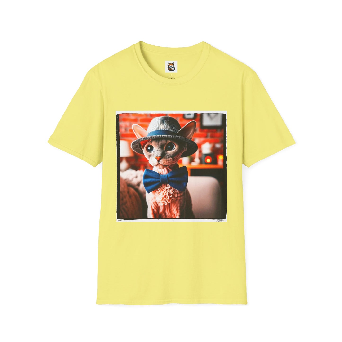 Devon Rex Cat hat and tie Softstyle T-Shirt