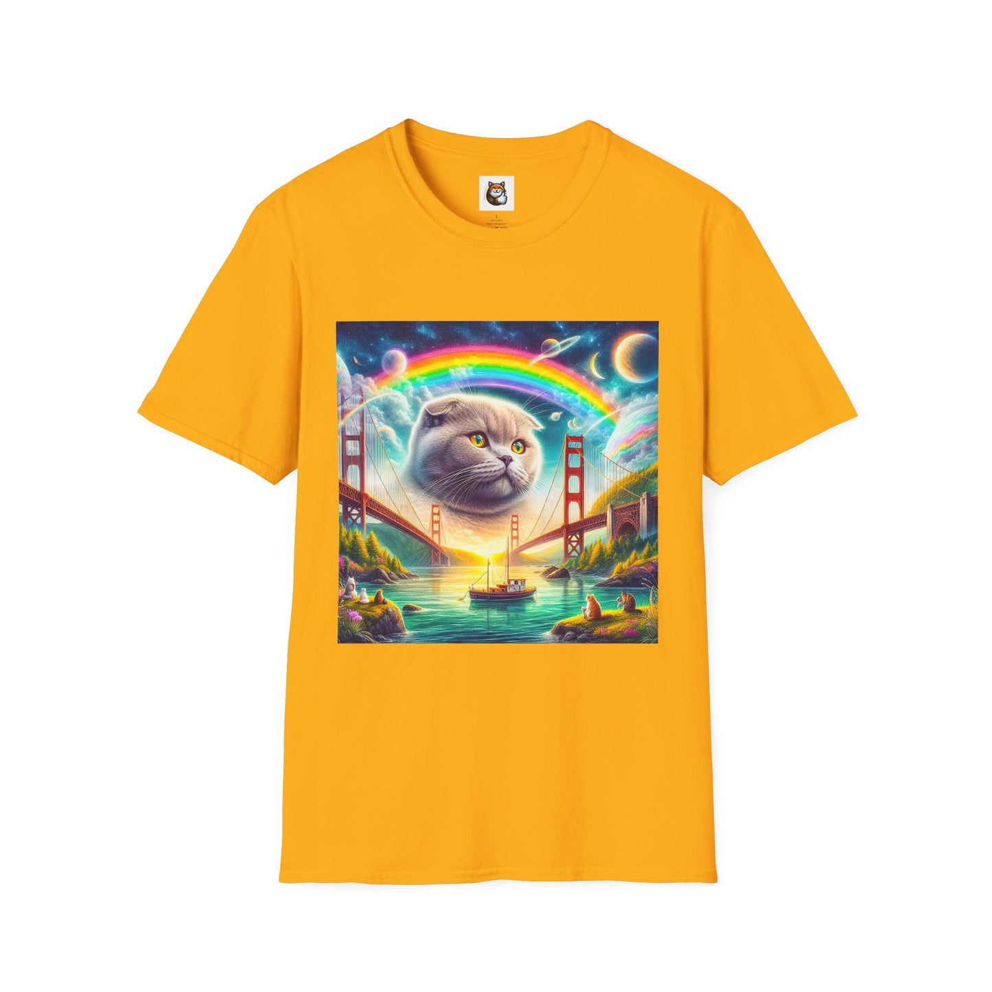Scottish Fold Cat pretty rainbow  T-Shirt