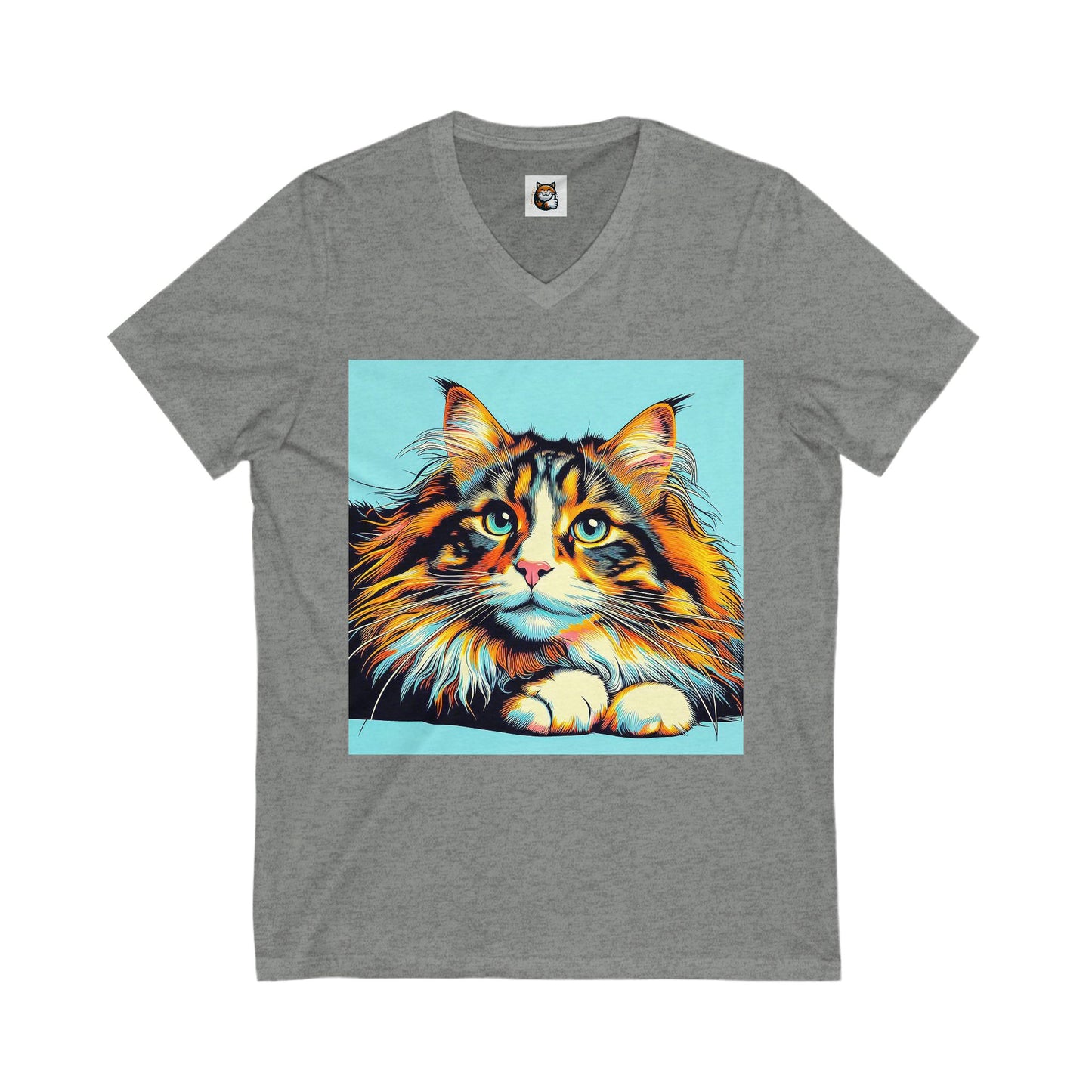 Norwegian Forest Cat Unisex Jersey Short Sleeve V-Neck Tee