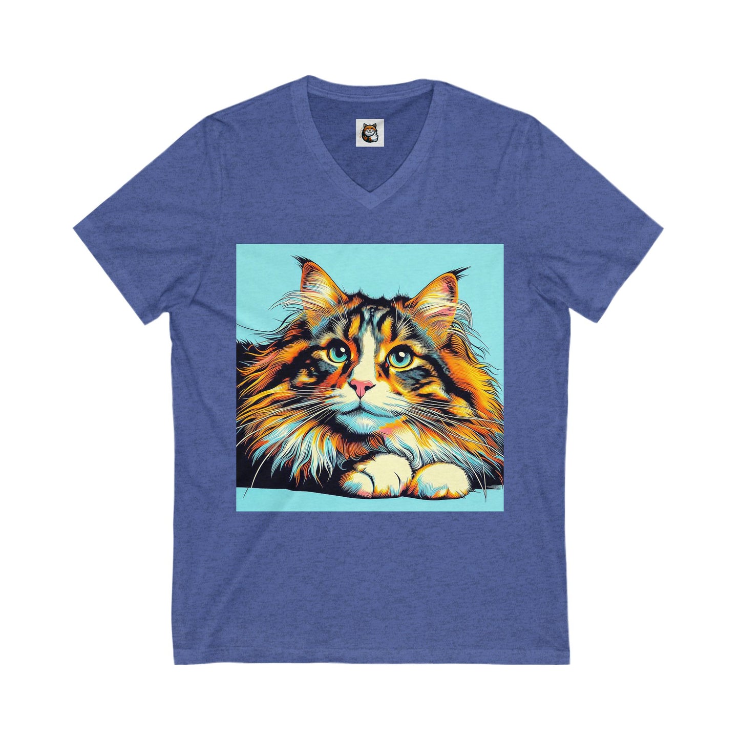 Norwegian Forest Cat Unisex Jersey Short Sleeve V-Neck Tee