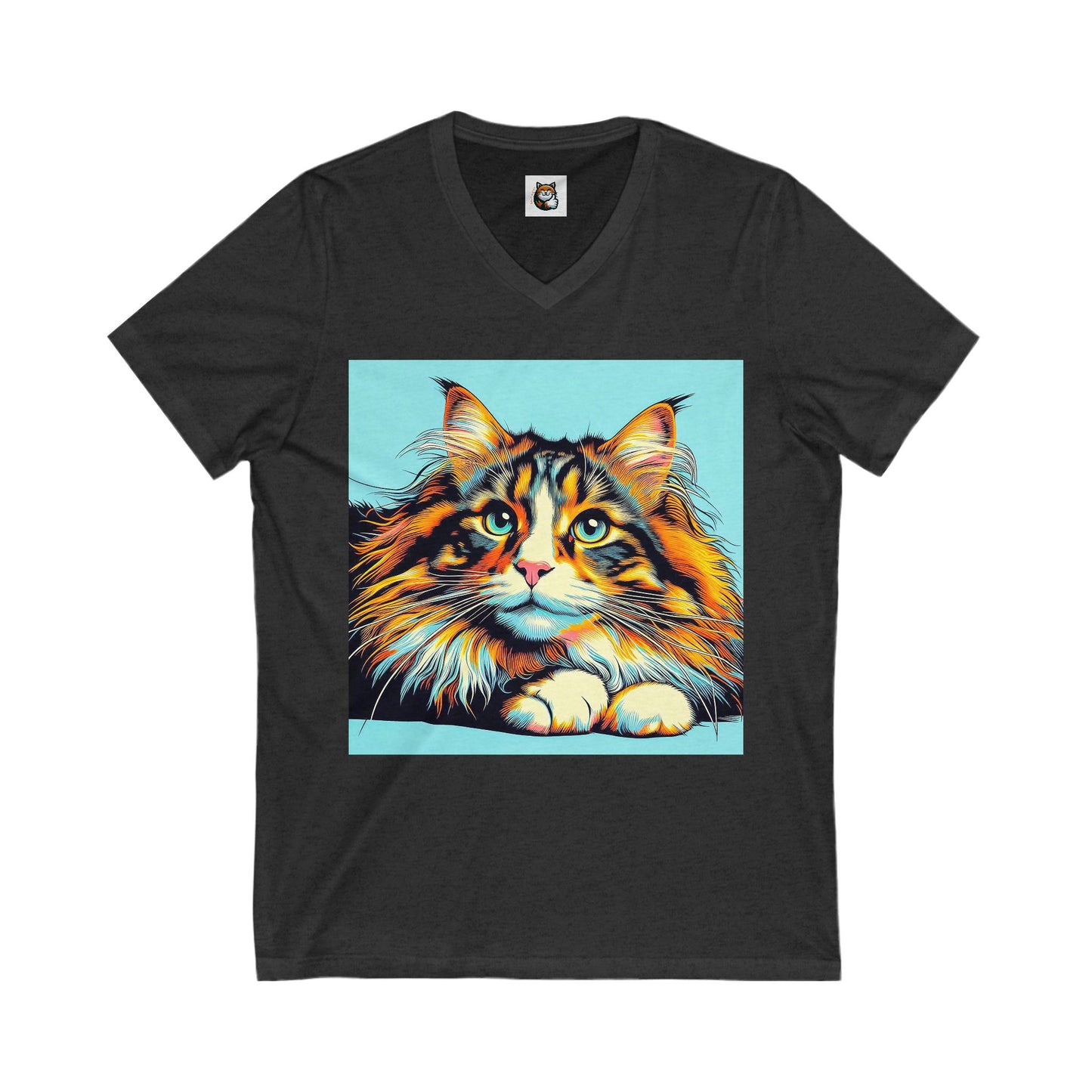 Norwegian Forest Cat Unisex Jersey Short Sleeve V-Neck Tee