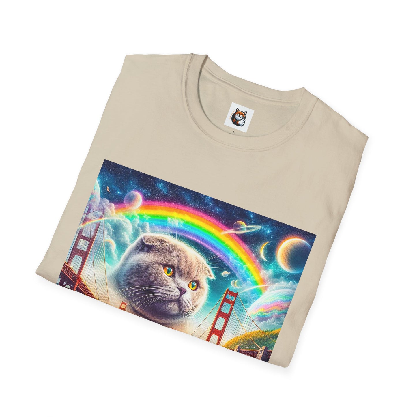 Scottish Fold Cat pretty rainbow  T-Shirt