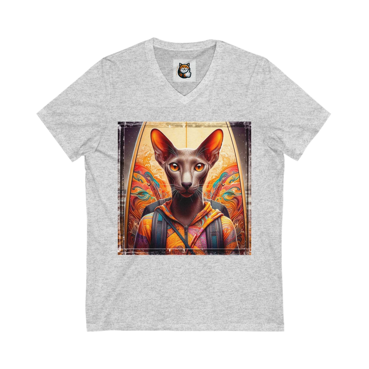 Oriental Shorthair Unisex Jersey Short Sleeve V-Neck Tee