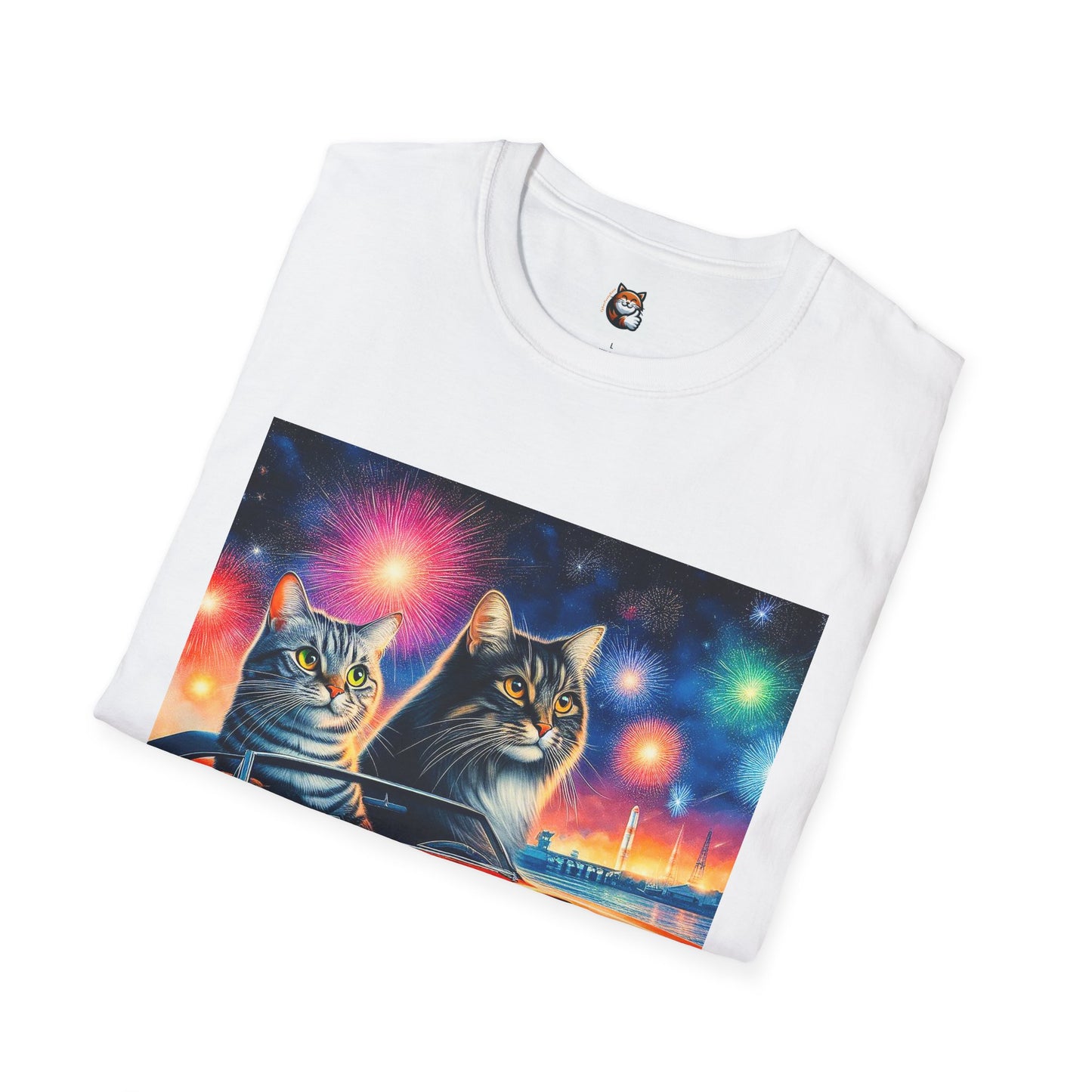 Wacky Domestic Cat Unisex Softstyle T-Shirt