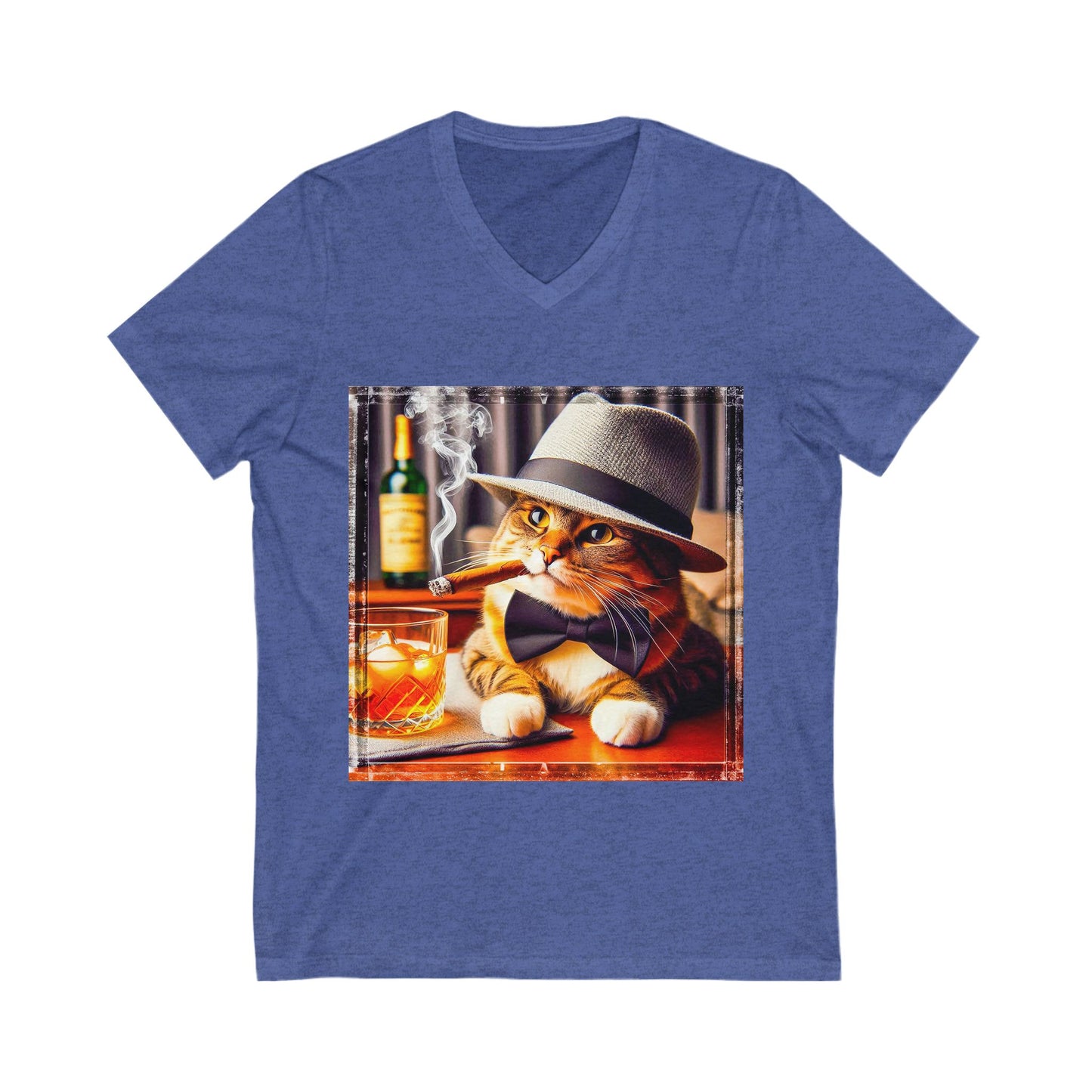 Domestic Cat Unisex Jersey Short Sleeve V-Neck Tee