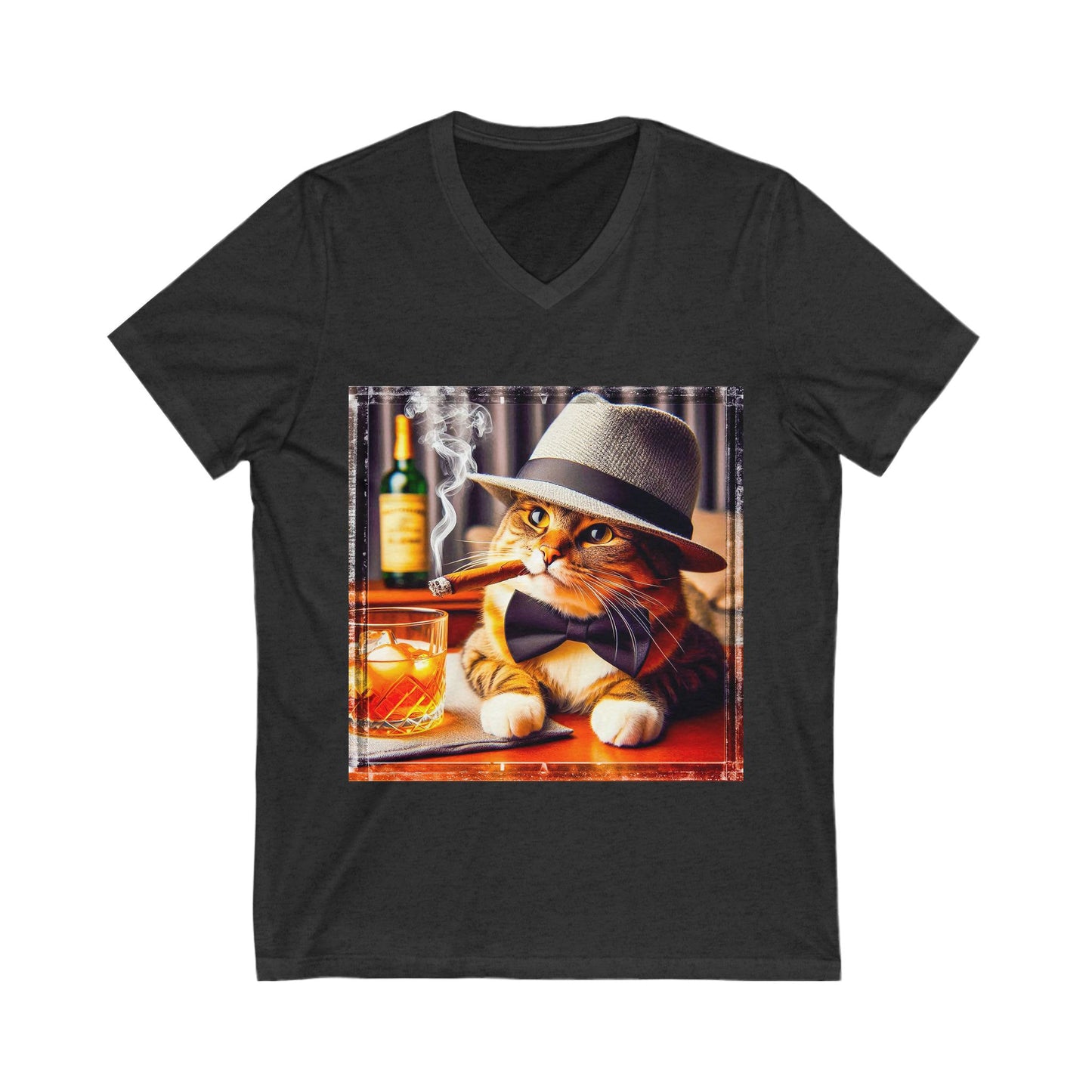 Domestic Cat Unisex Jersey Short Sleeve V-Neck Tee