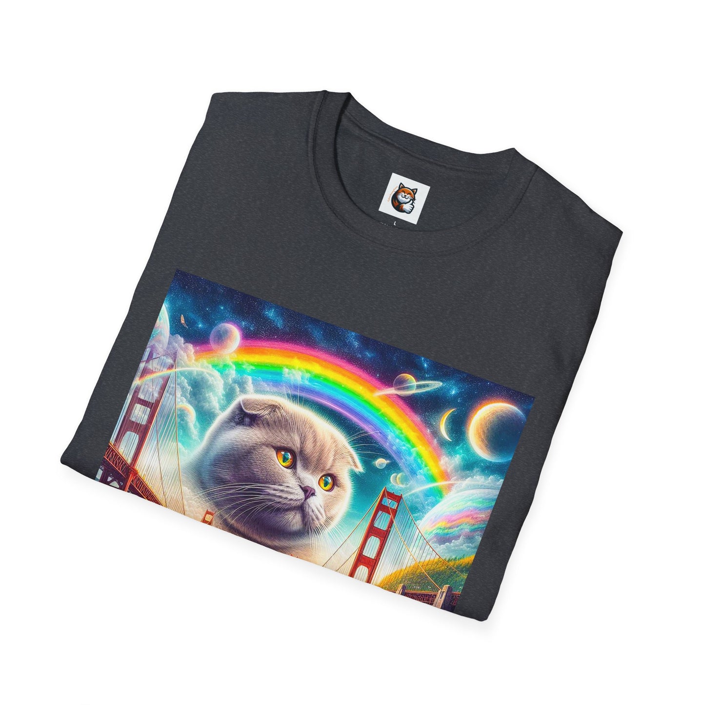 Scottish Fold Cat pretty rainbow  T-Shirt