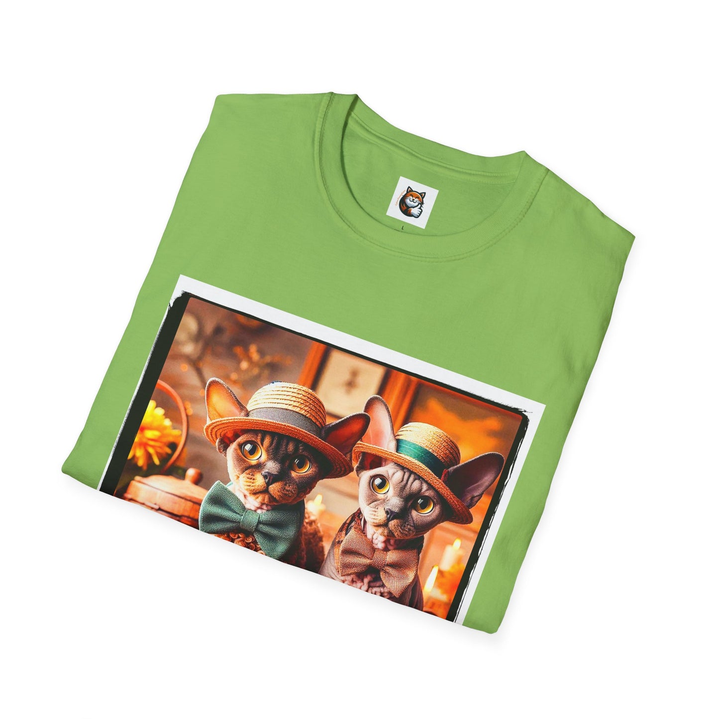 Devon Rex bow and tie Unisex Softstyle T-Shirt