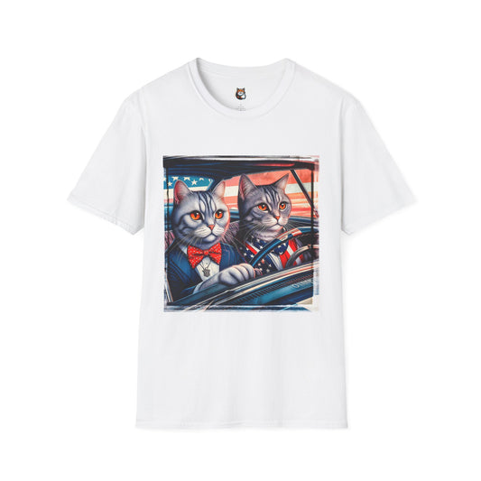 Wacky American friends driving Unisex Softstyle T-Shirt