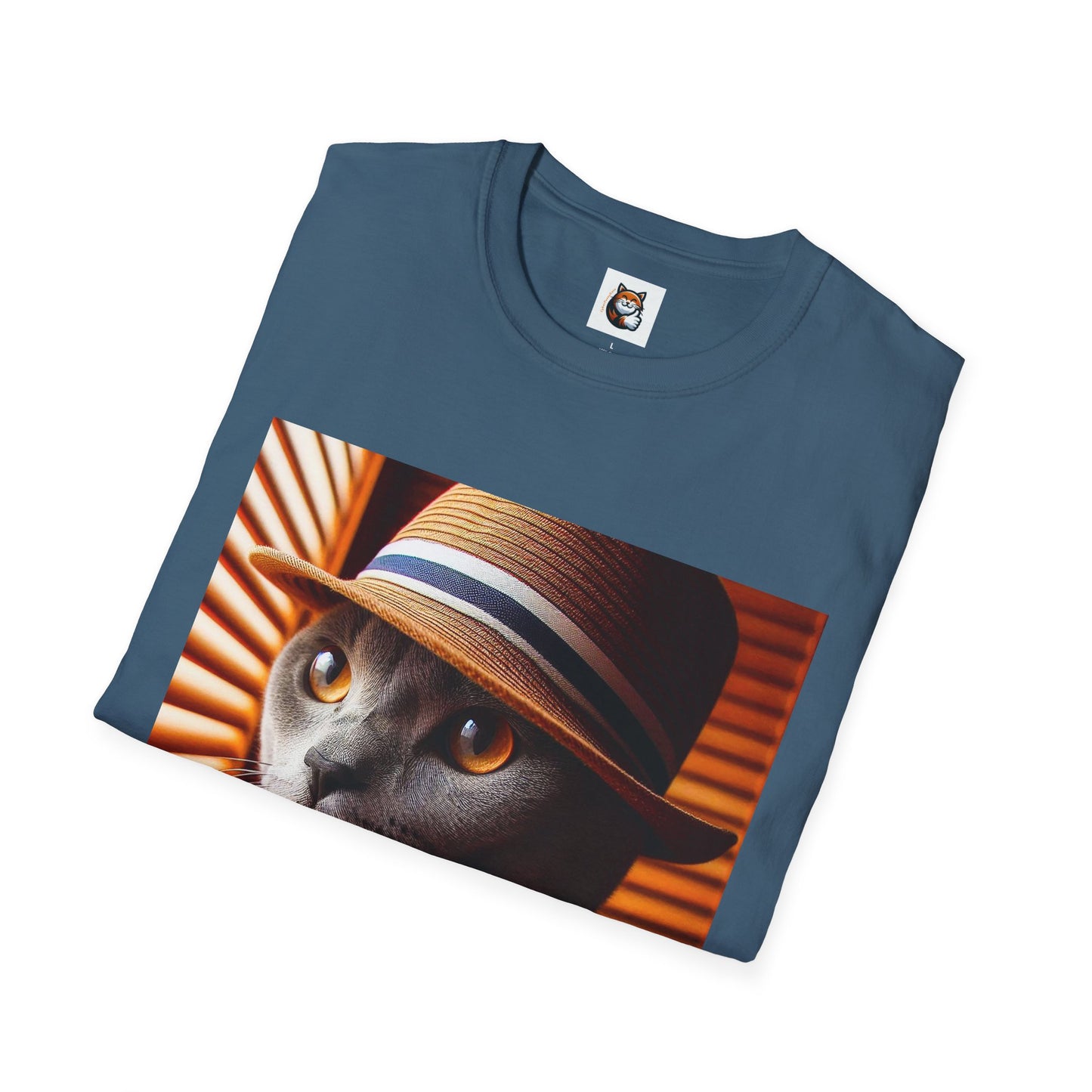 Russian Blue Cat hat and bow tie  T-Shirt