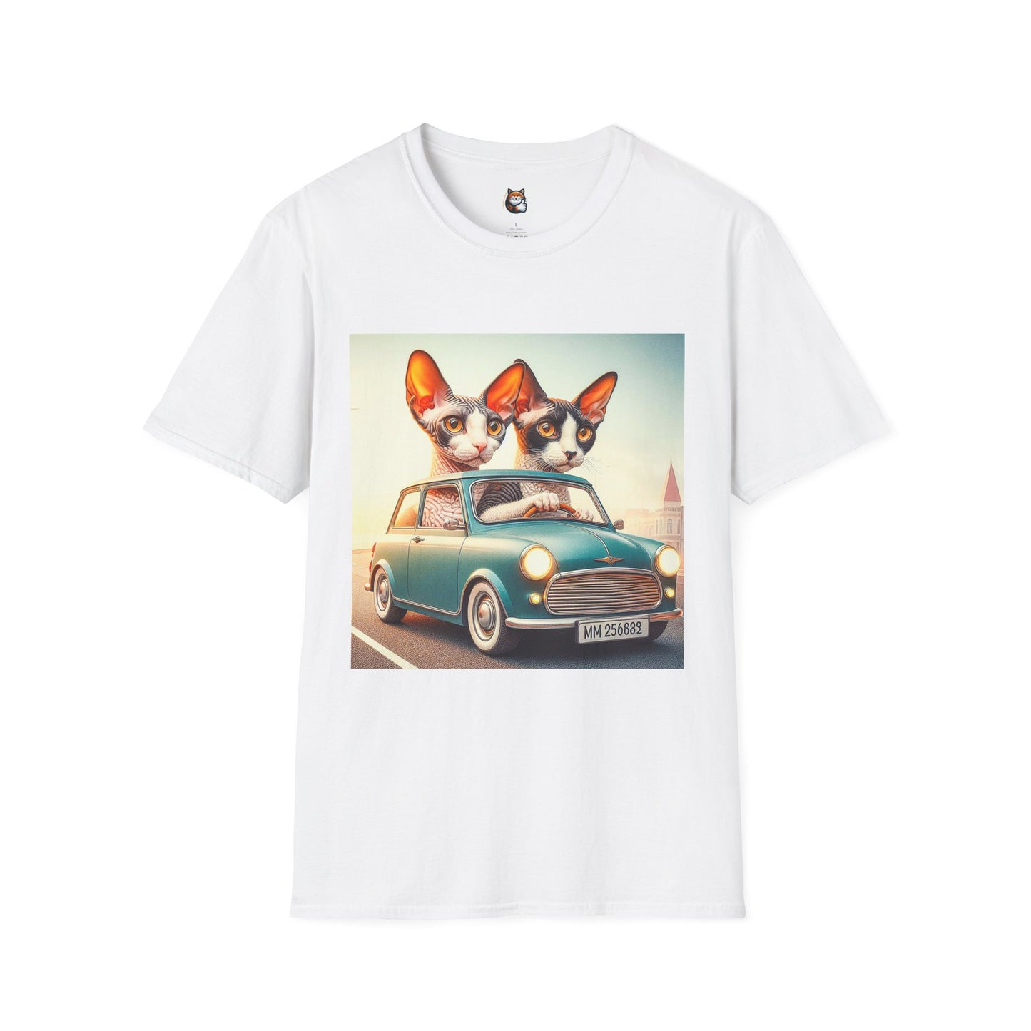 Wacky Cornish Rex Cat tiny car   T-Shirt