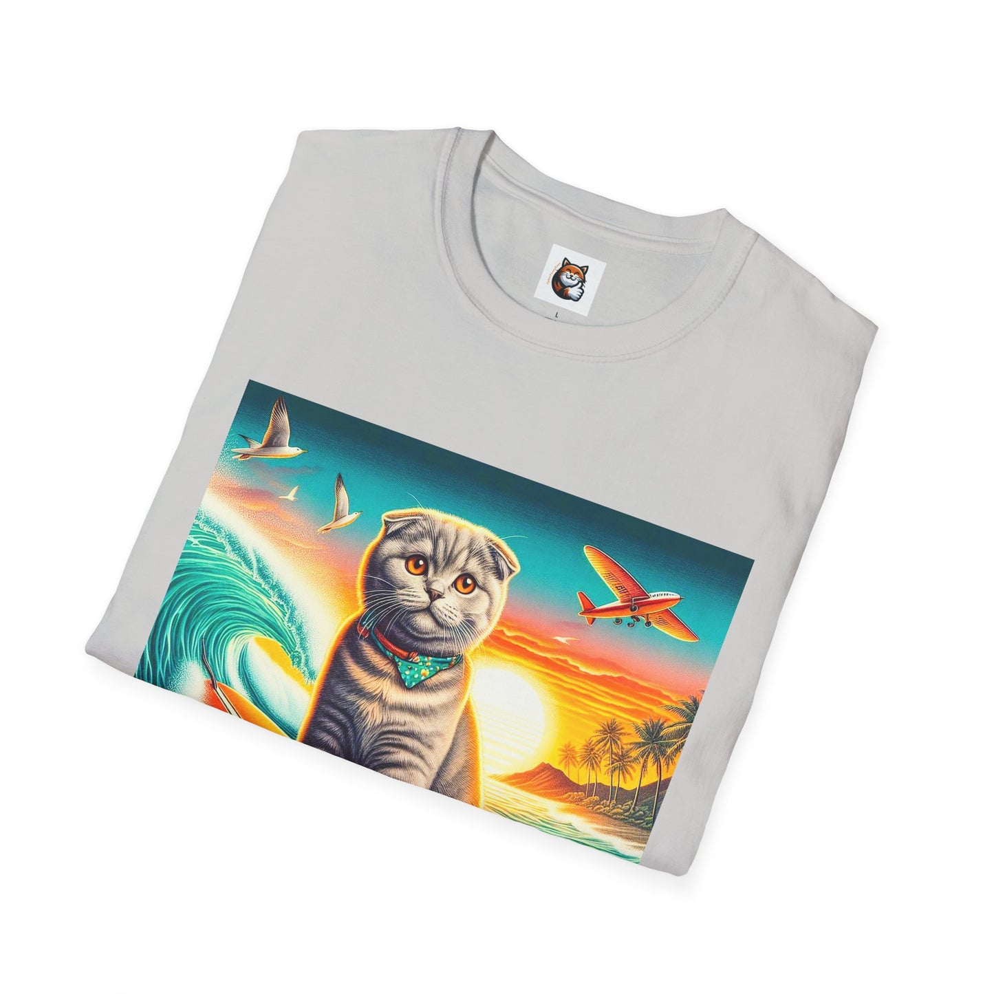 Scottish Fold Cat waves T-Shirt
