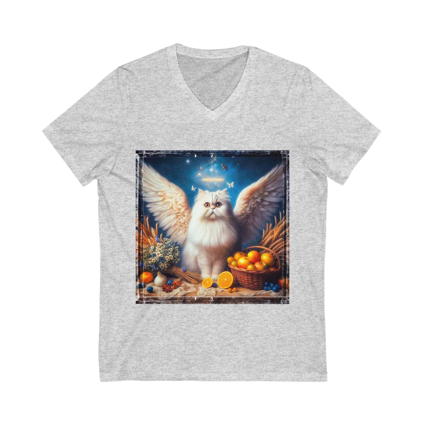 Persian Cat Unisex Jersey Short Sleeve V-Neck Tee