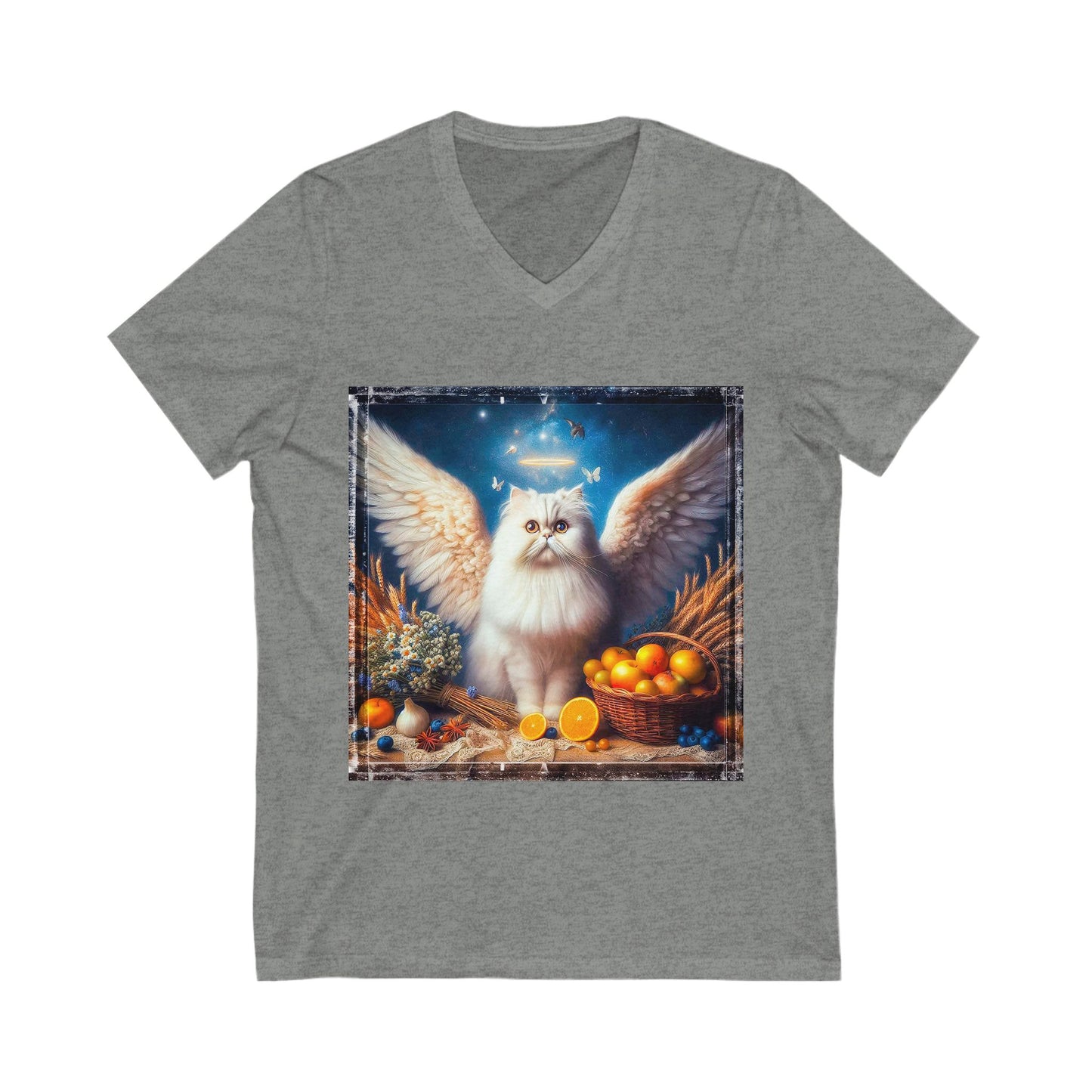 Persian Cat Unisex Jersey Short Sleeve V-Neck Tee