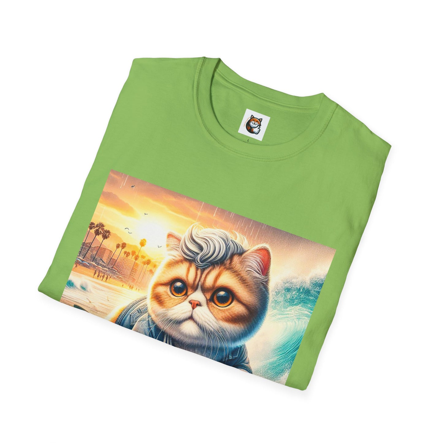 Selkirk Rex Cat T-Shirt -handsome surfer