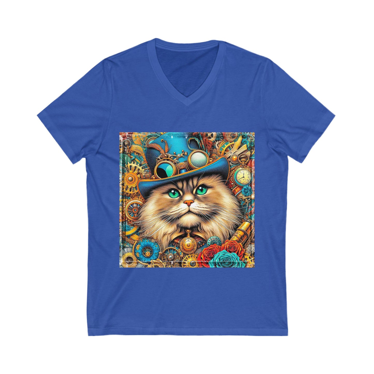Ragdoll Cat Unisex Jersey Short Sleeve V-Neck Tee