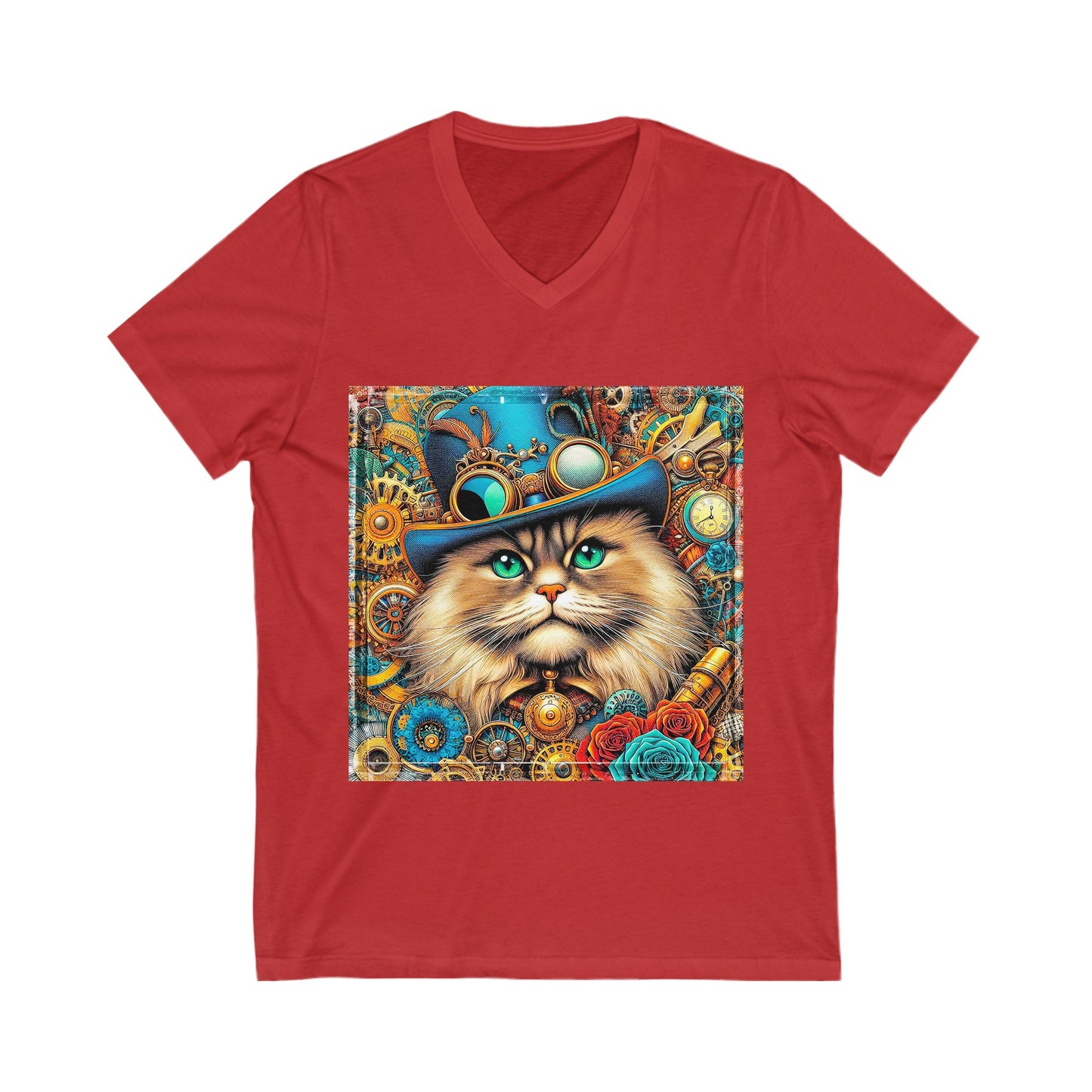 Ragdoll Cat Unisex Jersey Short Sleeve V-Neck Tee