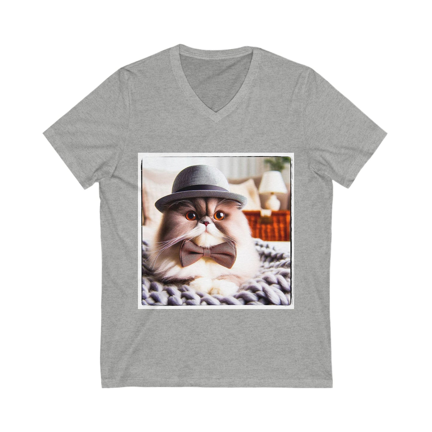 Persian Cat Unisex Jersey Short Sleeve V-Neck Tee
