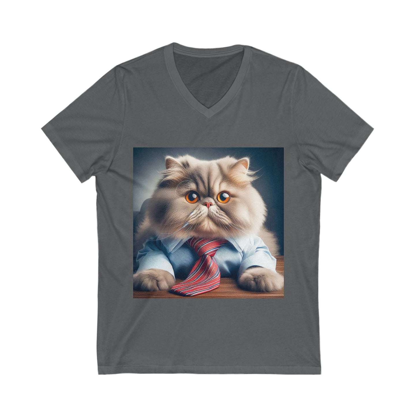 Persian Cat Unisex Jersey Short Sleeve V-Neck Tee