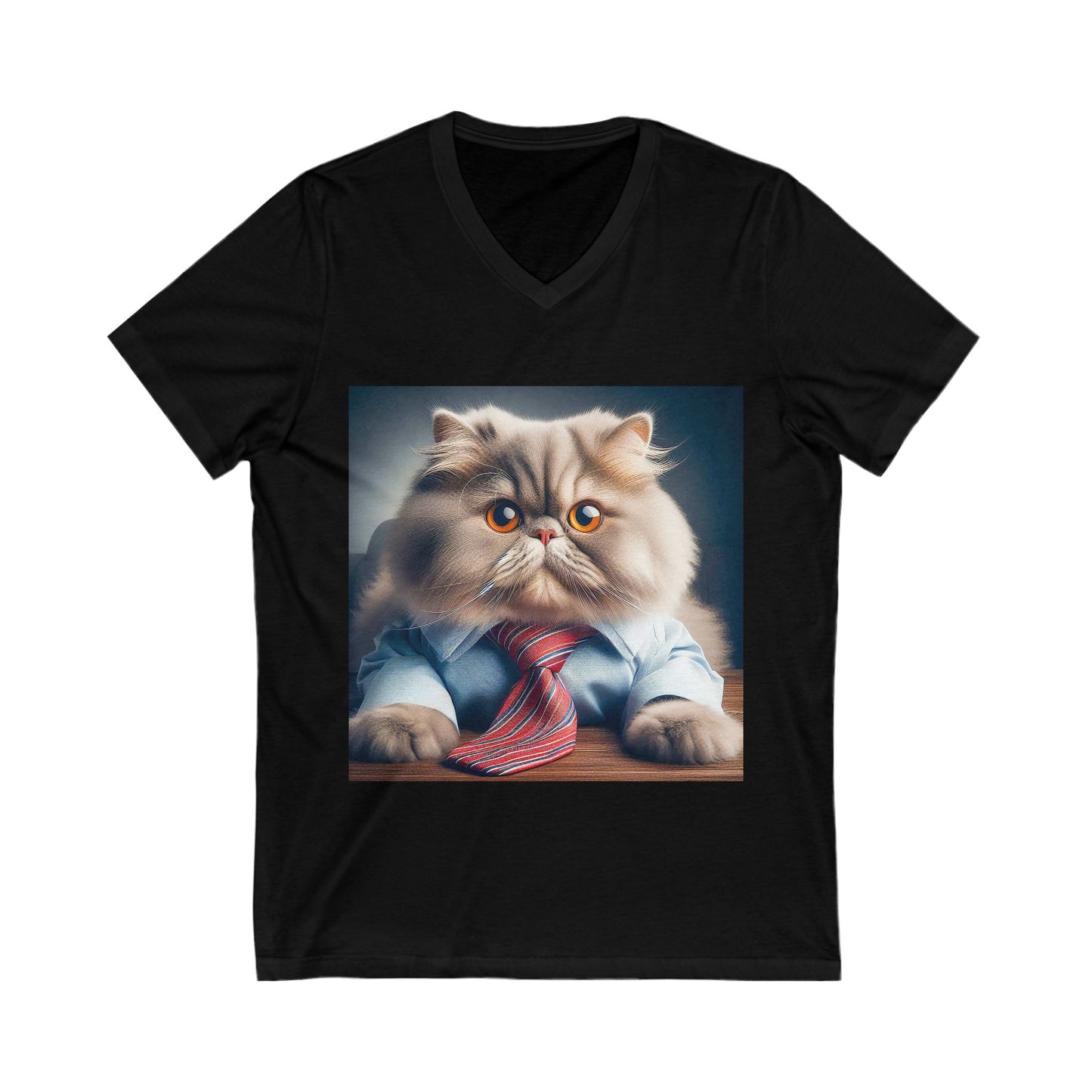 Persian Cat Unisex Jersey Short Sleeve V-Neck Tee