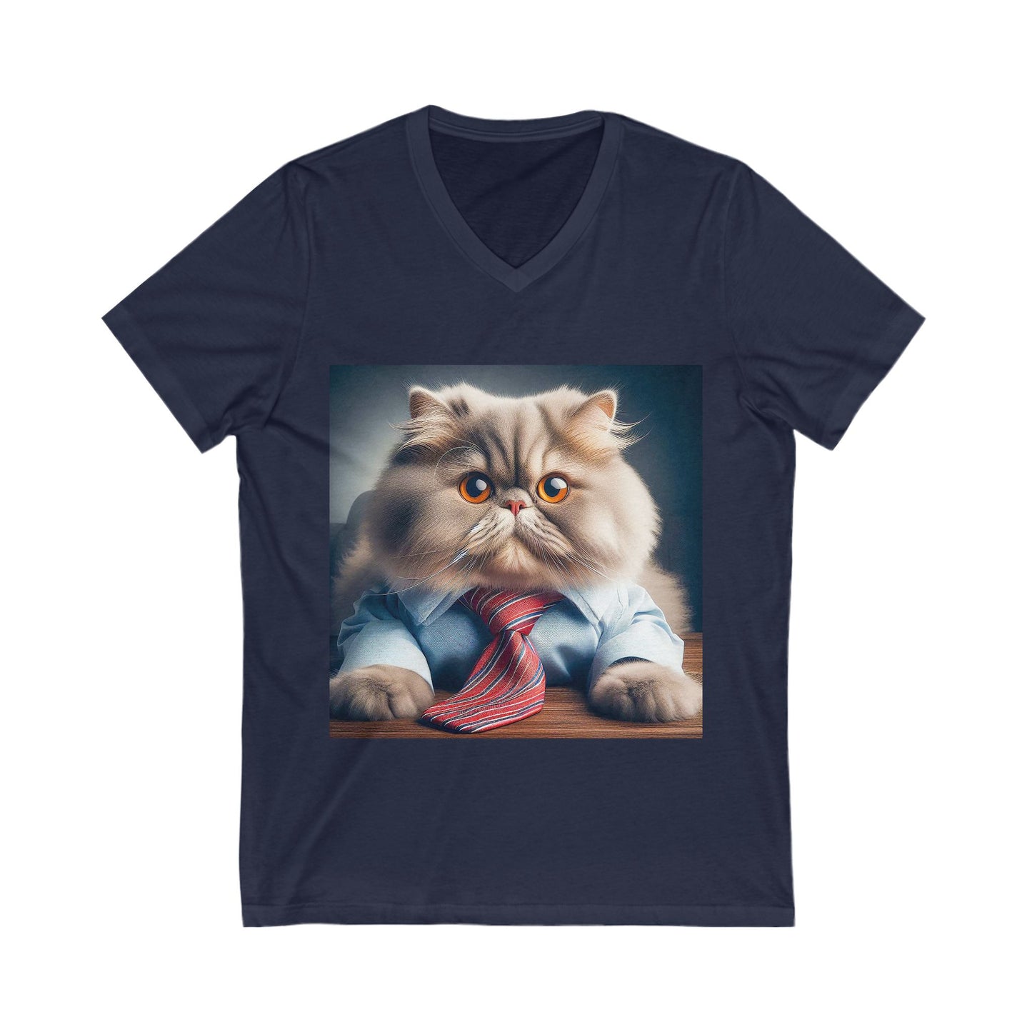 Persian Cat Unisex Jersey Short Sleeve V-Neck Tee