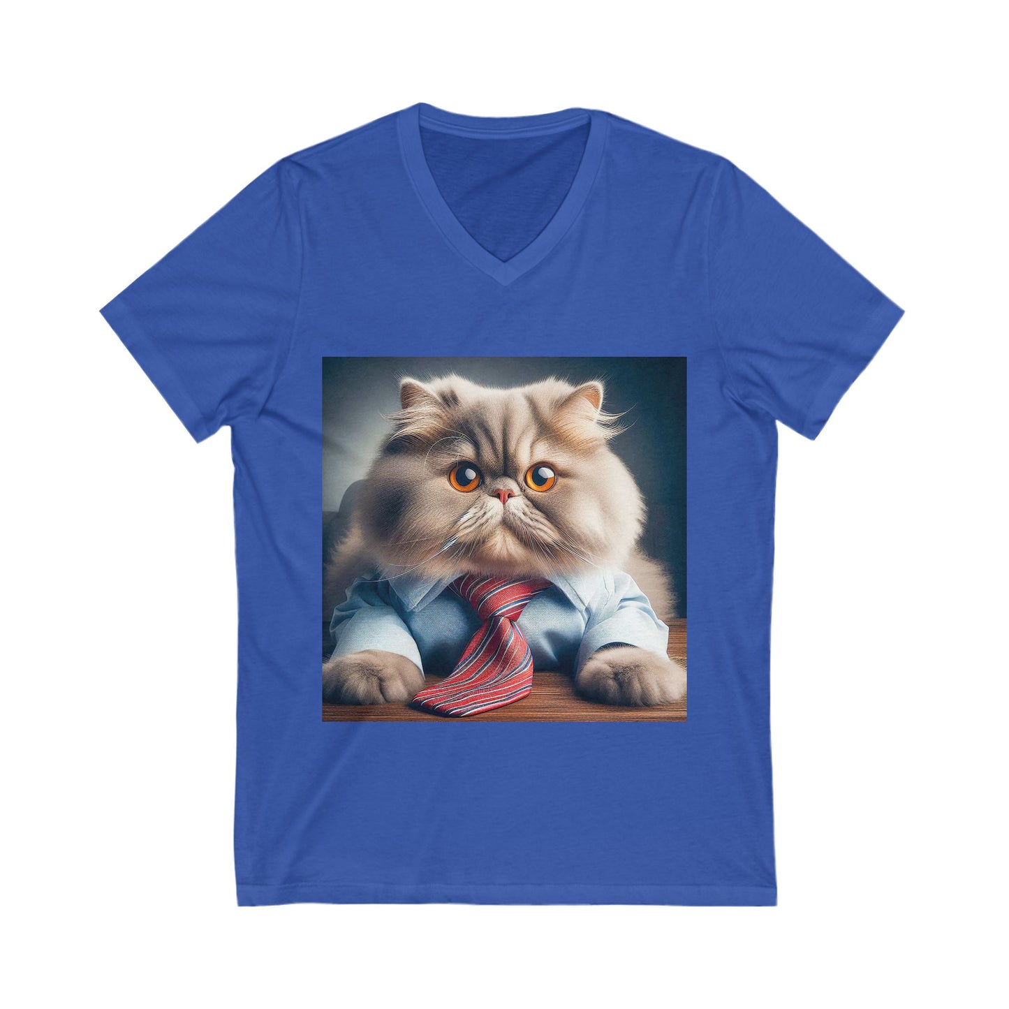 Persian Cat Unisex Jersey Short Sleeve V-Neck Tee