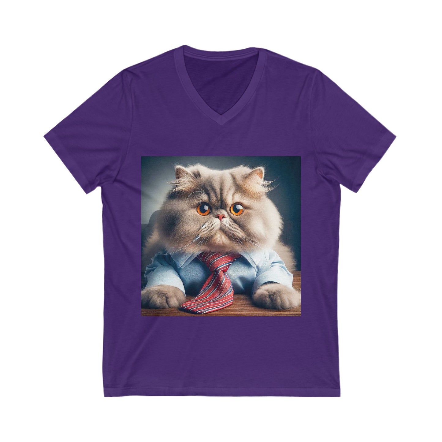 Persian Cat Unisex Jersey Short Sleeve V-Neck Tee