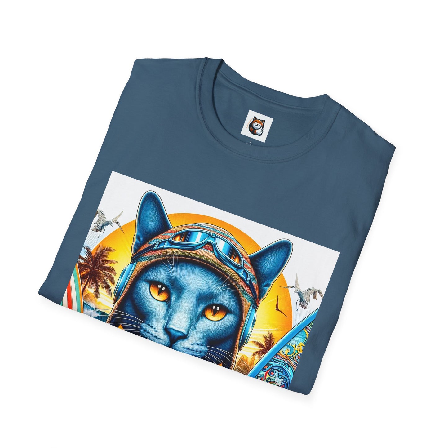Russian Blue Cat Unisex Softstyle T-Shirt