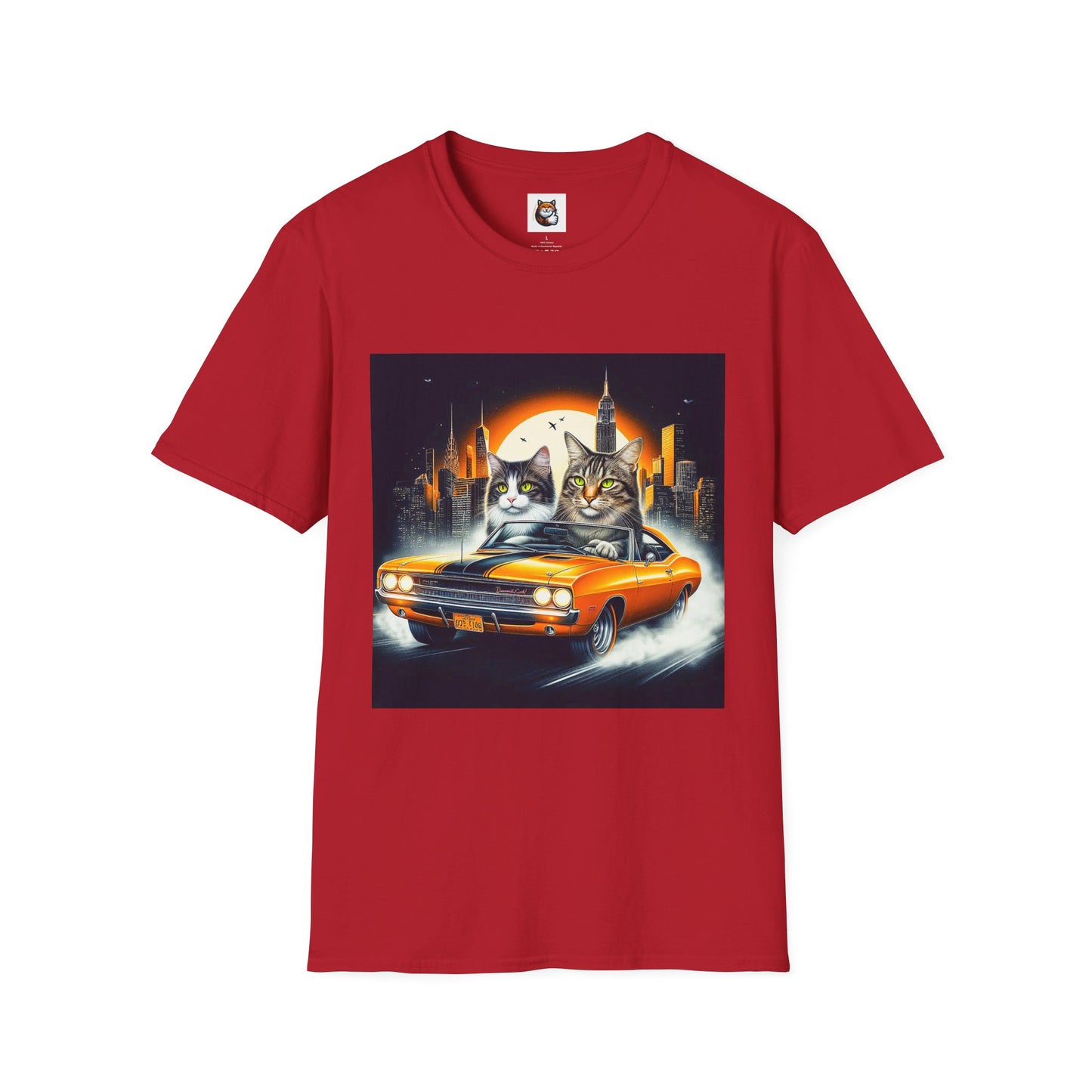 Wacky Domestic Cat Unisex Softstyle T-Shirt